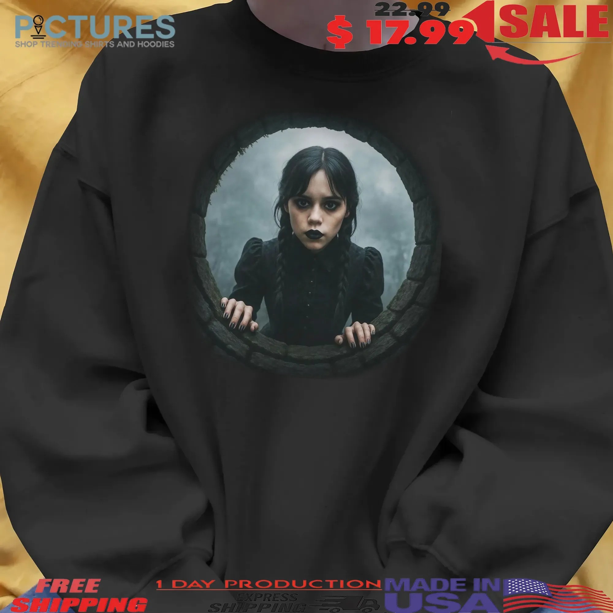 Wednesday Season 2 Addams Well Scene Jenna Ortega Gothic Horror Halloween T Shirt