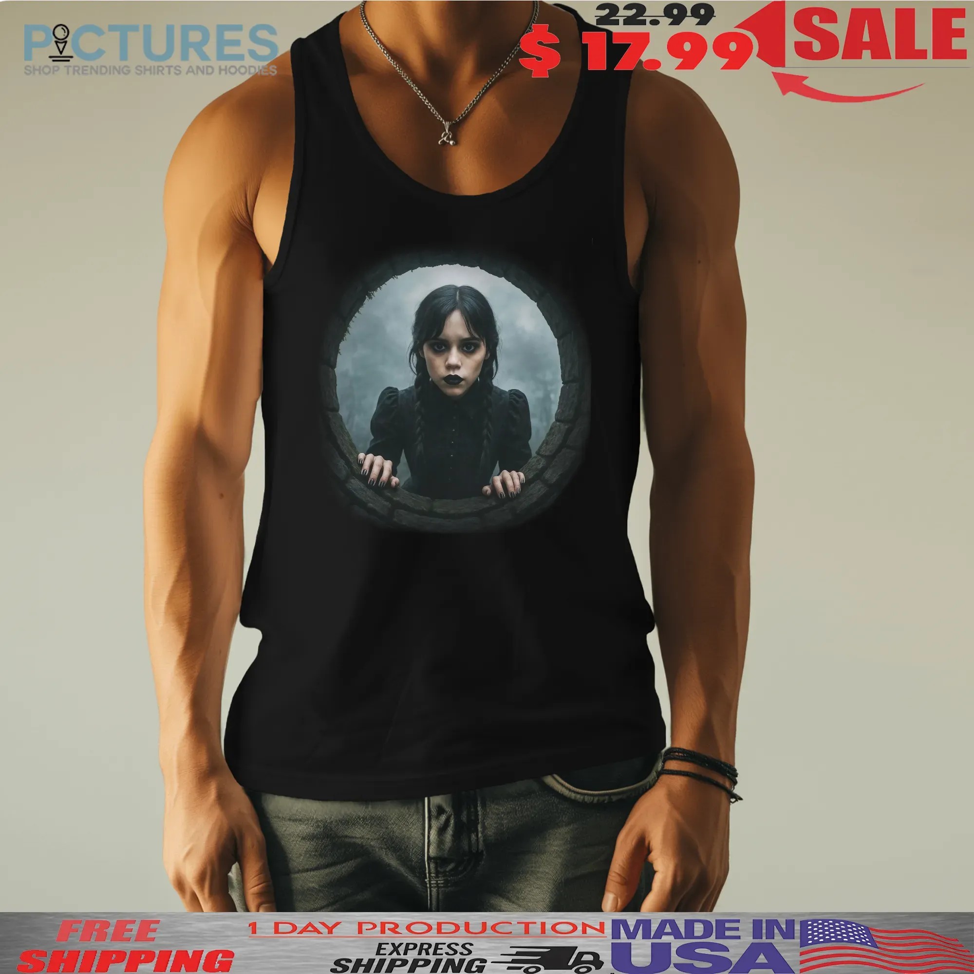 Wednesday Season 2 Addams Well Scene Jenna Ortega Gothic Horror Halloween T Shirt