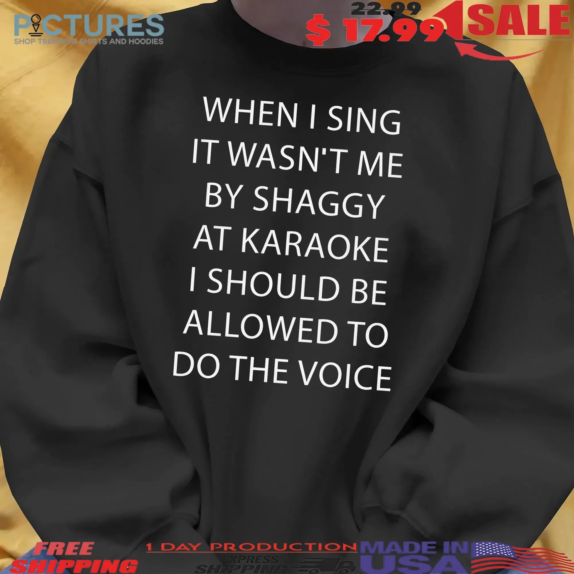 When I Sing It Wasn't Me By Shaggy At Karaoke I Should Be Allowed To Do The Voice T Shirt