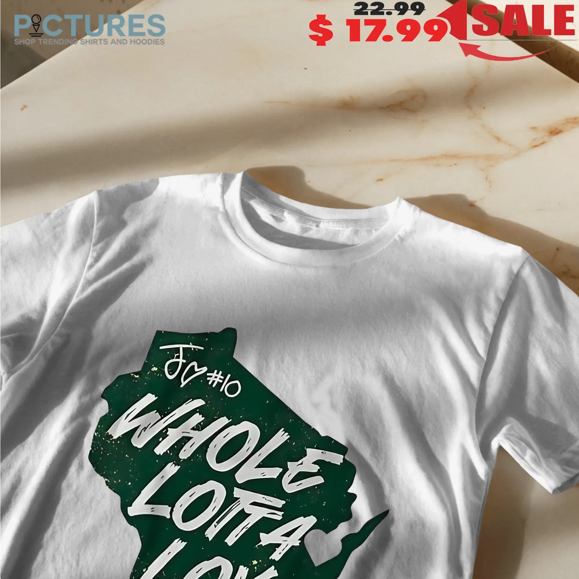 Whole Lotta Love Number 10 Jordan Love Green Bay Packers Football T Shirt