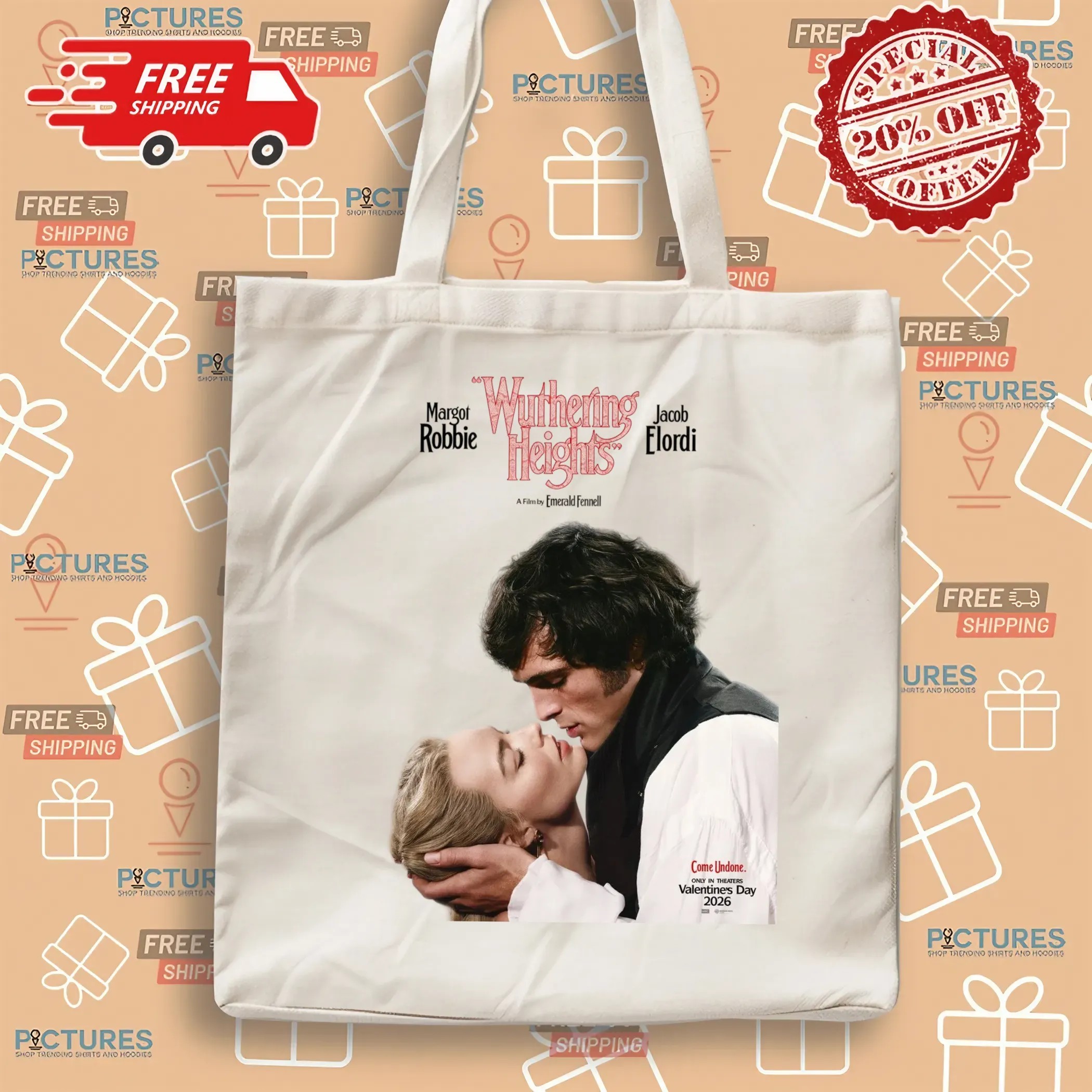 Wuthering Heights Margot Robbie And Jacob Elordi Valentine's Day 2026 Poster T Shirt Wuthering Heights Margot Robbie And Jacob Elordi Valentine's Day 2026 Poster T Shirt