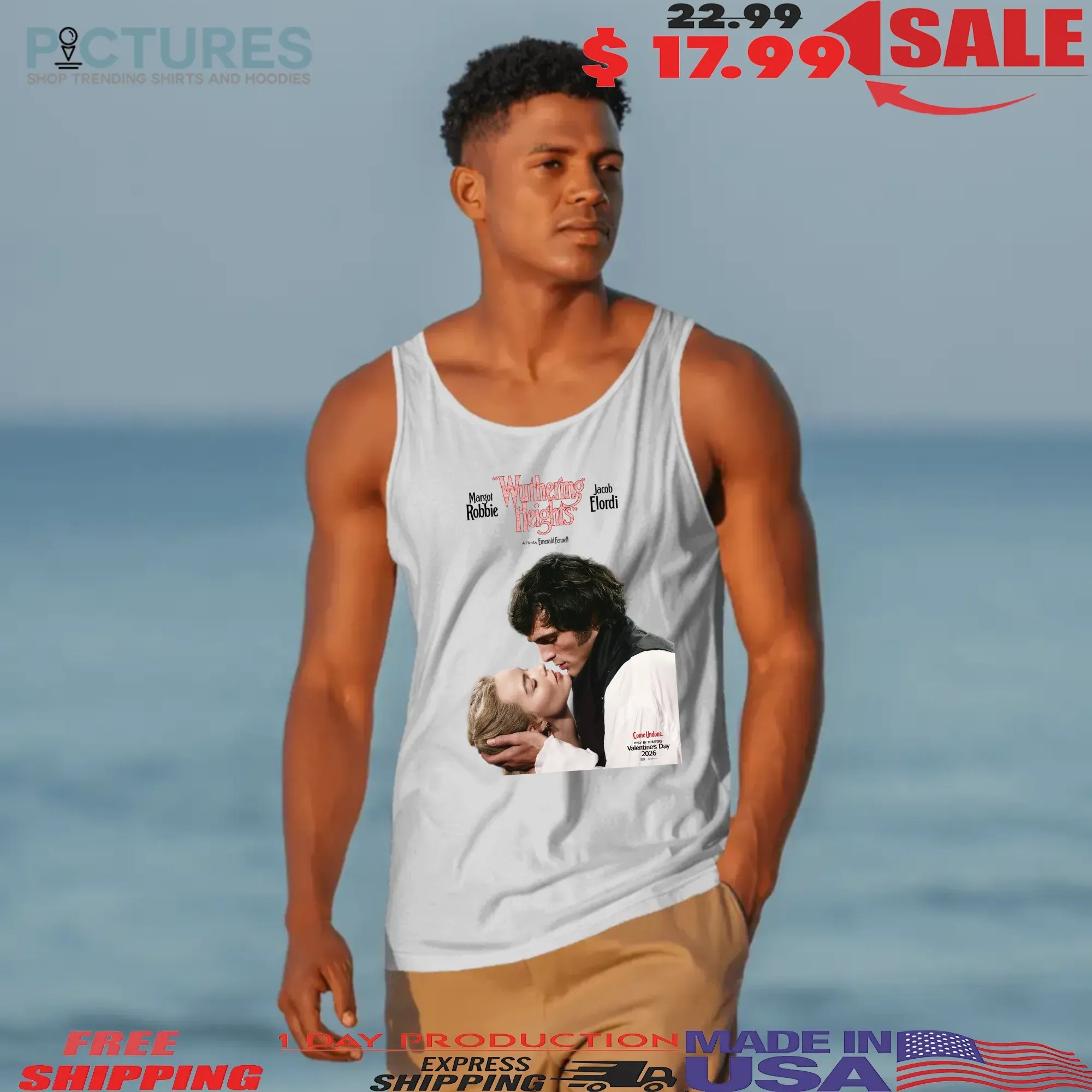 Wuthering Heights Margot Robbie And Jacob Elordi Valentine's Day 2026 Poster T Shirt Wuthering Heights Margot Robbie And Jacob Elordi Valentine's Day 2026 Poster T Shirt