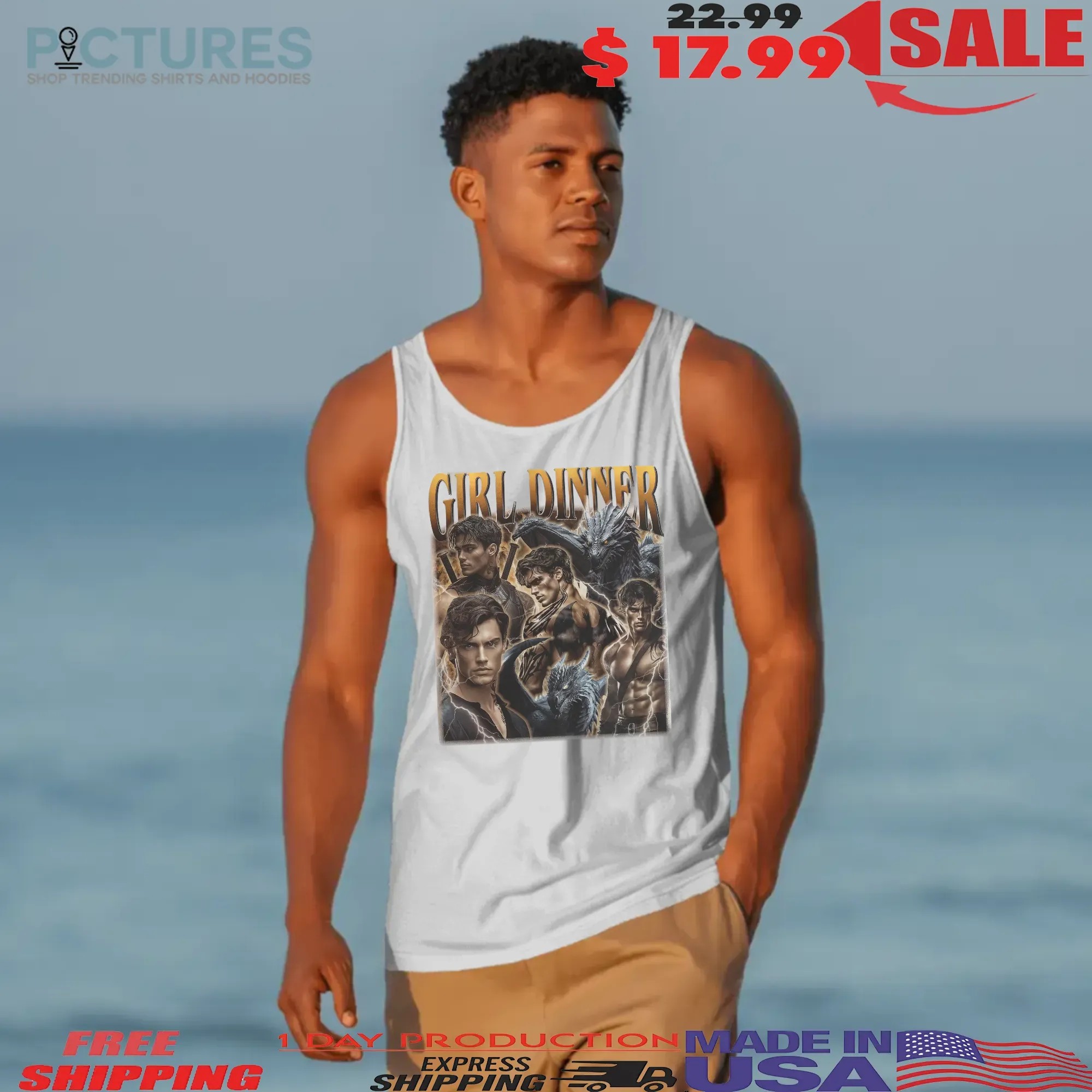 Xaden Riorson Girl Dinner Vintage Bootleg Graphic T Shirt