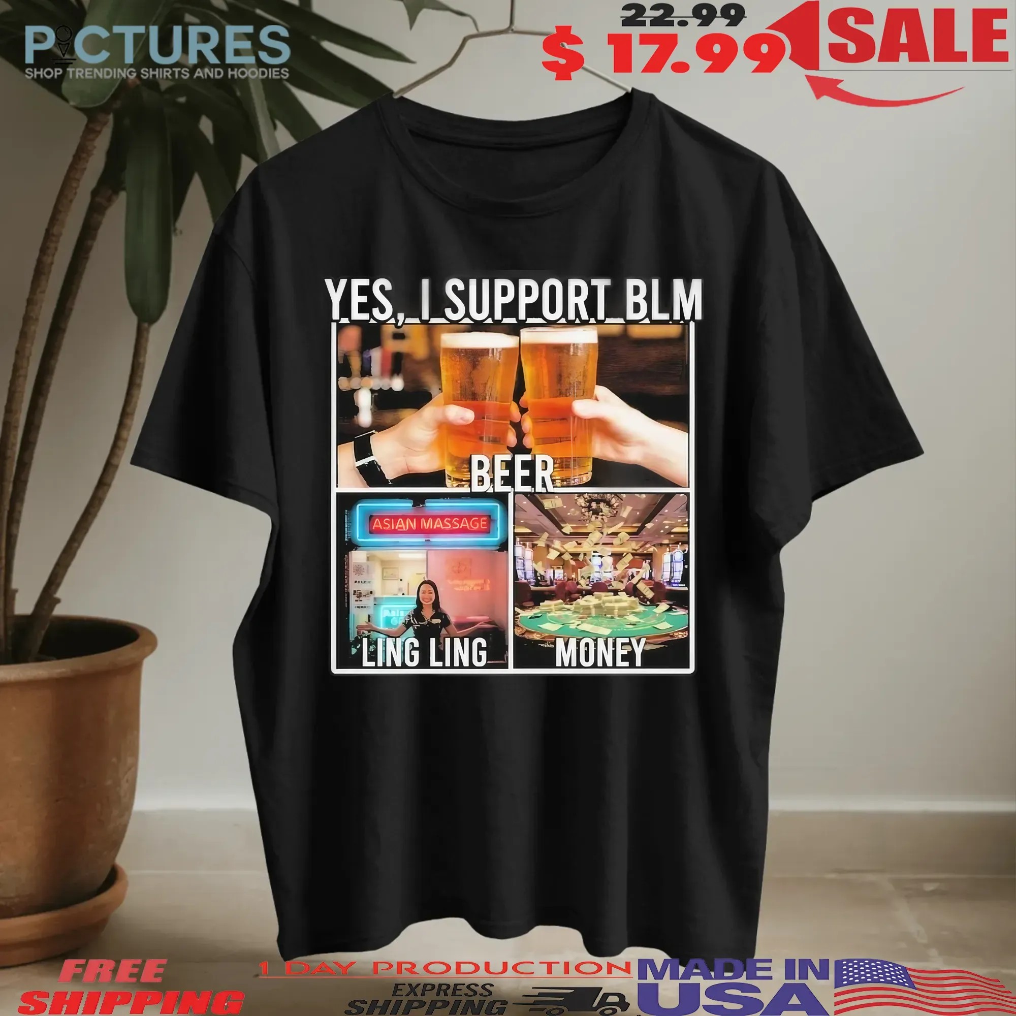 Yes I Support BLM Beer Ling Ling Money T Shirt