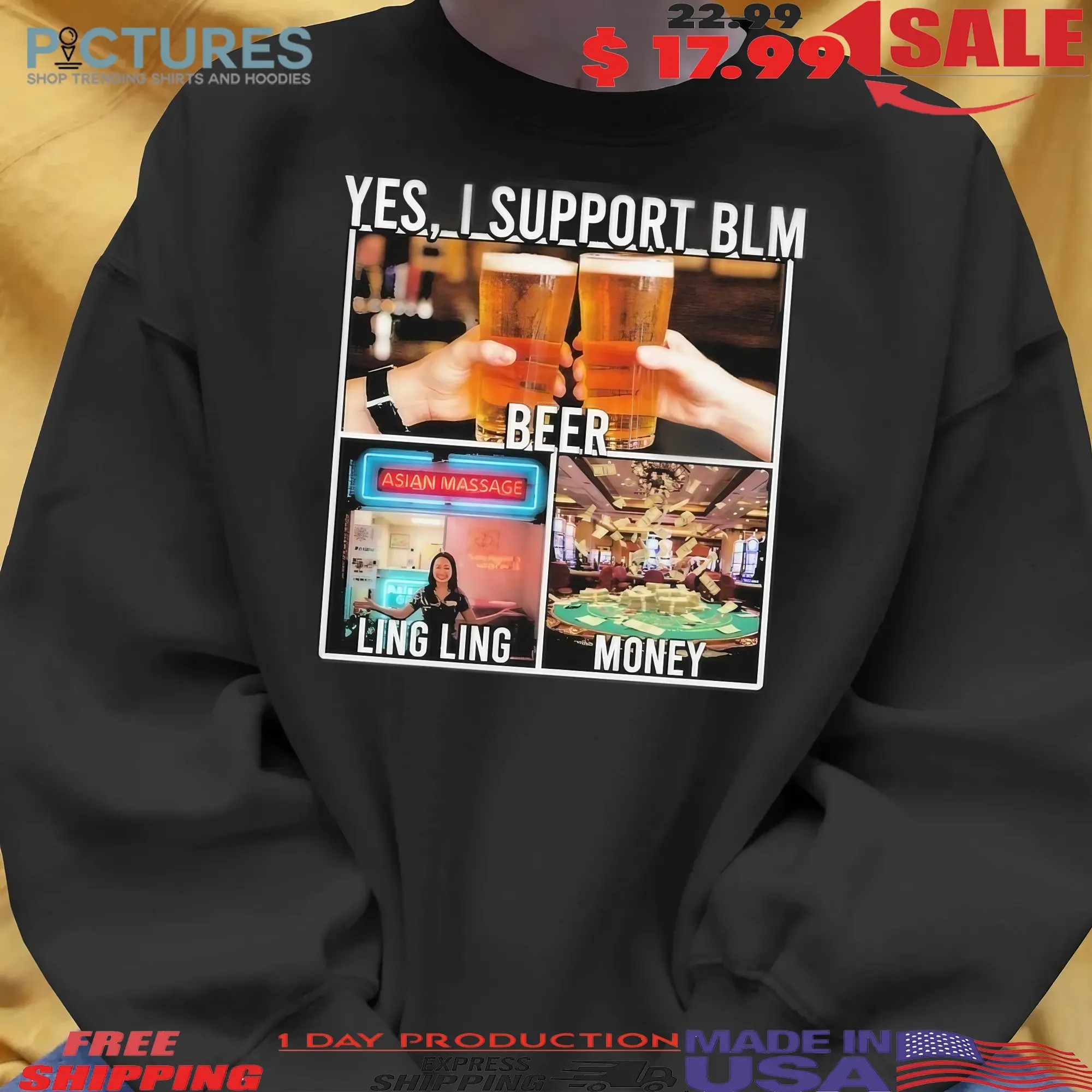Yes I Support BLM Beer Ling Ling Money T Shirt