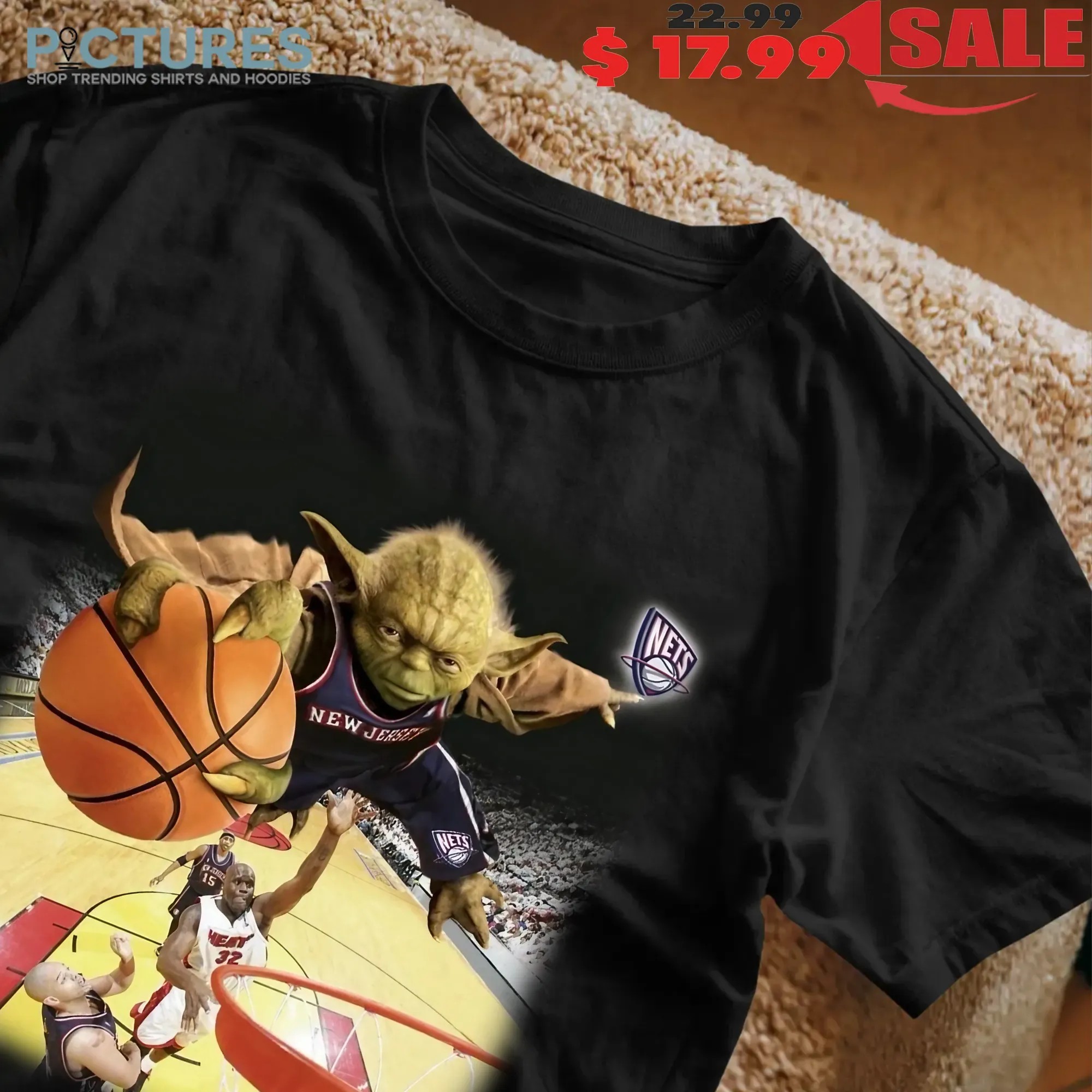 Yoda Dunk NBA Basketball Nets Heat Jedi Star Wars Parody T Shirt
