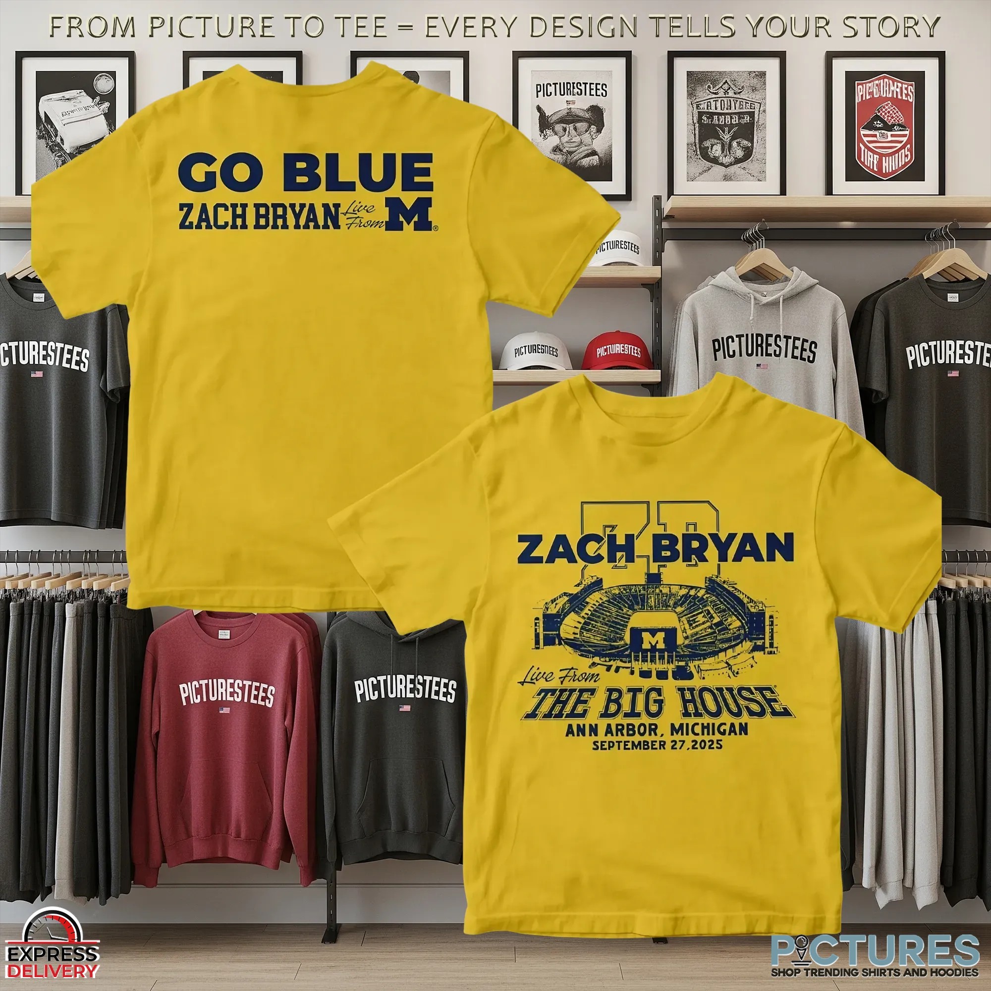 Zach Bryan X Michigan Wolverines Football The Big House Ann Arbor Michigan September 2025 T Shirt