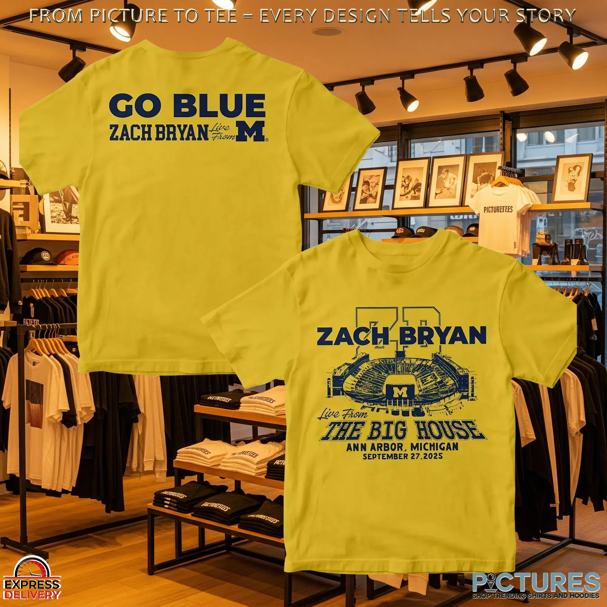 Zach Bryan X Michigan Wolverines Football The Big House Ann Arbor Michigan September 2025 T Shirt