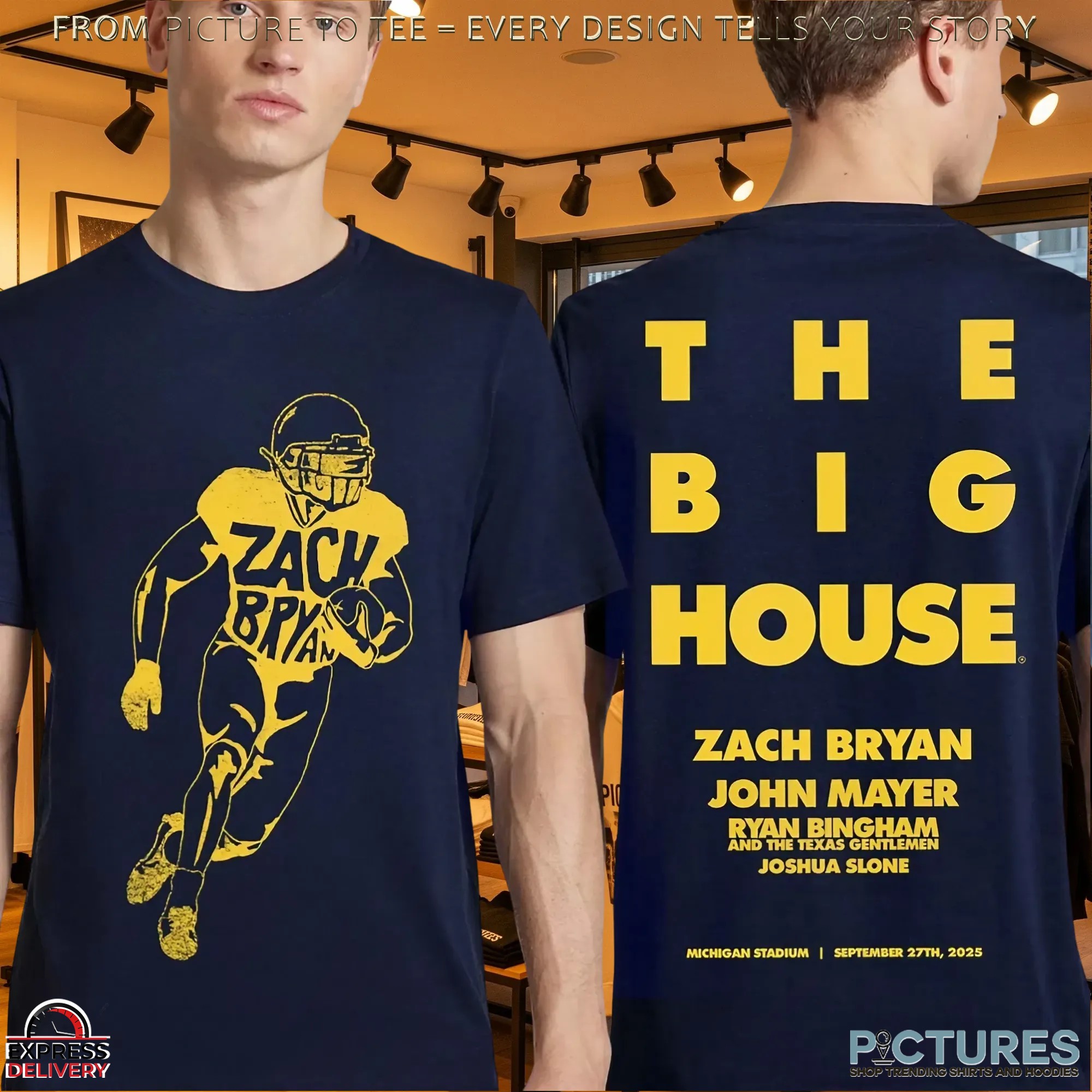 Zach Bryan x Michigan Wolverines Live From The Big House Ann Arbor Michigan On September 27 2025 T Shirt