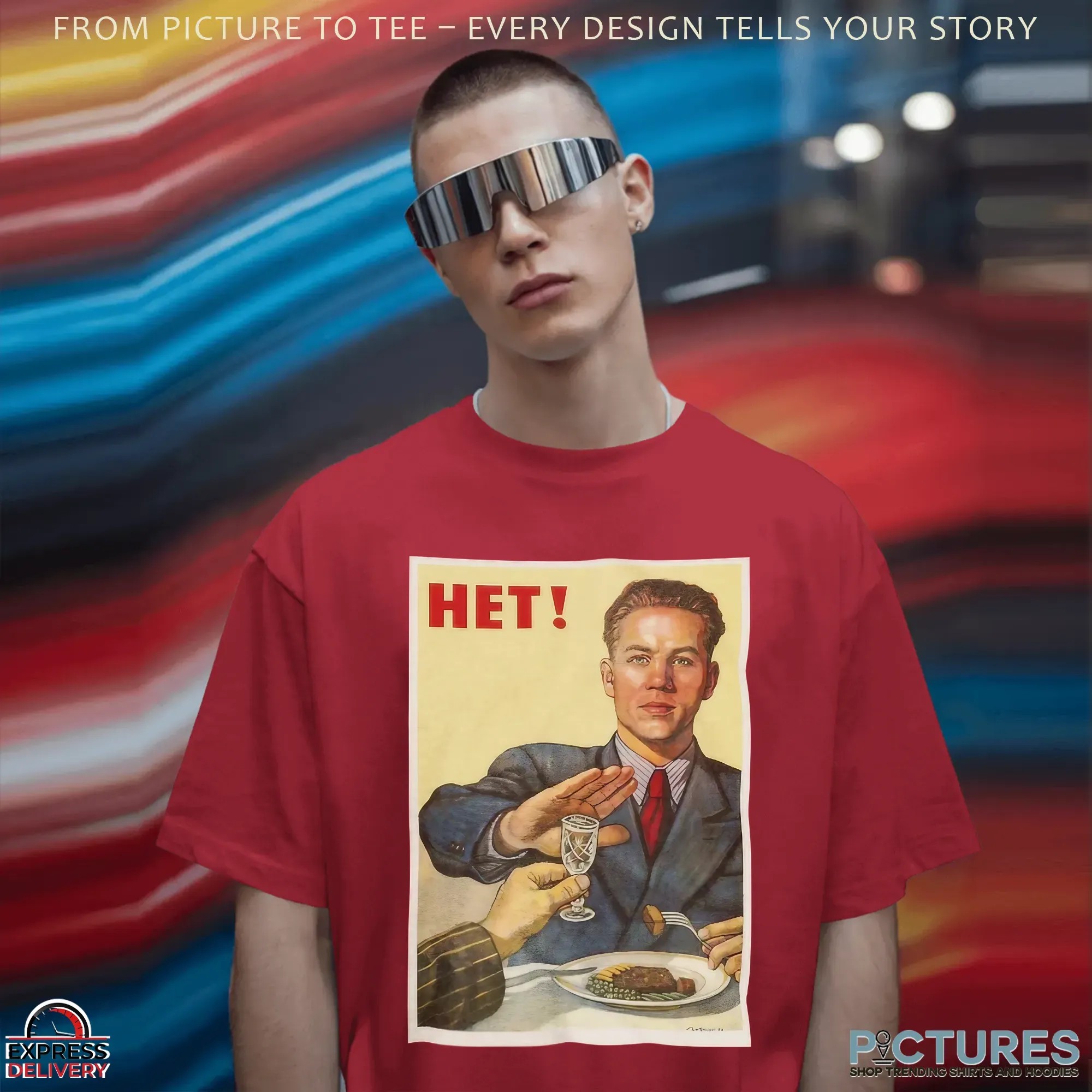 1954 Soviet Anti alcohol Nyet T Shirt