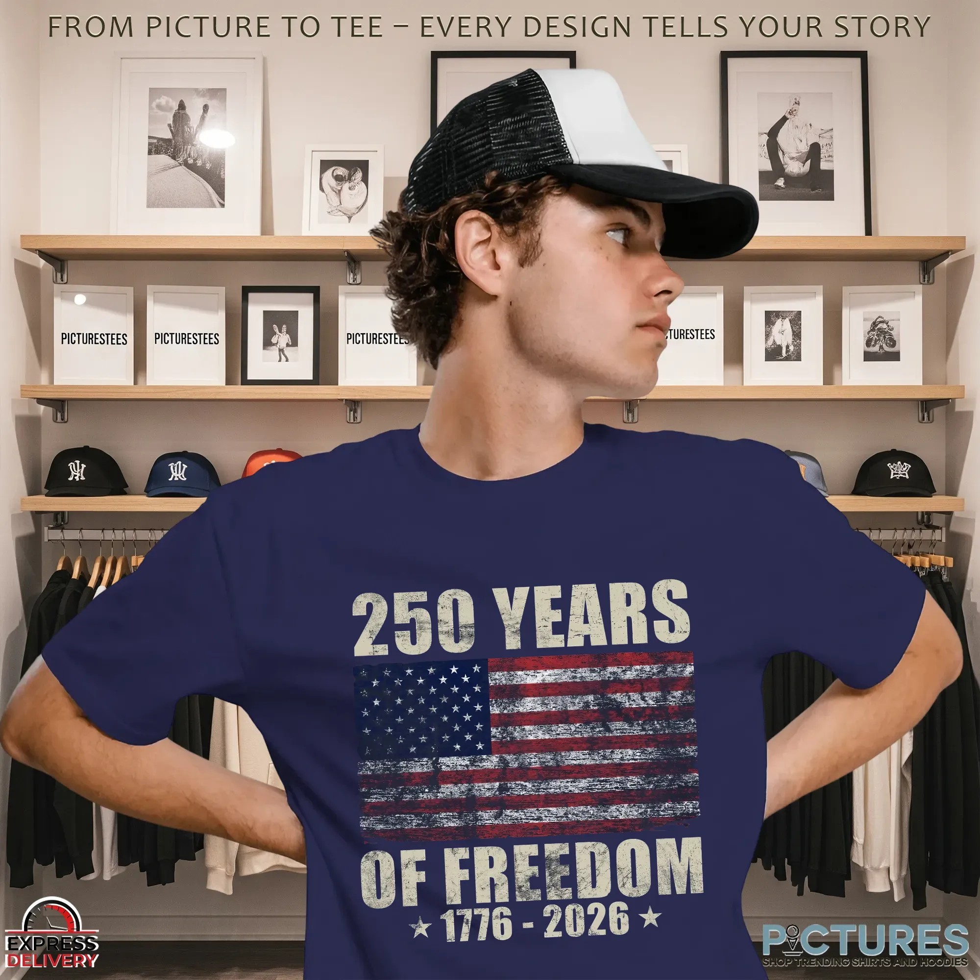 250 Years Of Freedom 1776-2026 Flag Vintage T Shirt