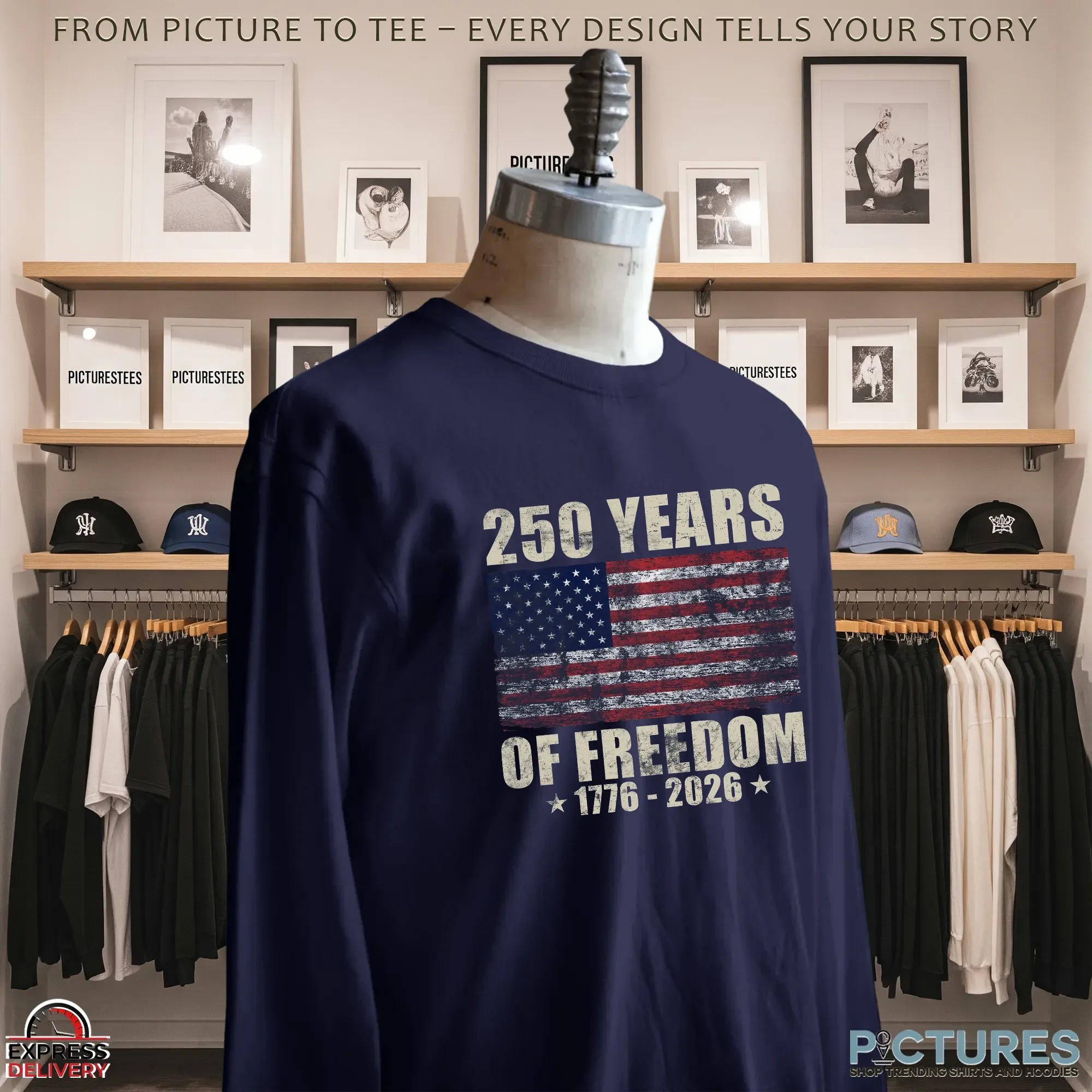 250 Years Of Freedom 1776-2026 Flag Vintage T Shirt