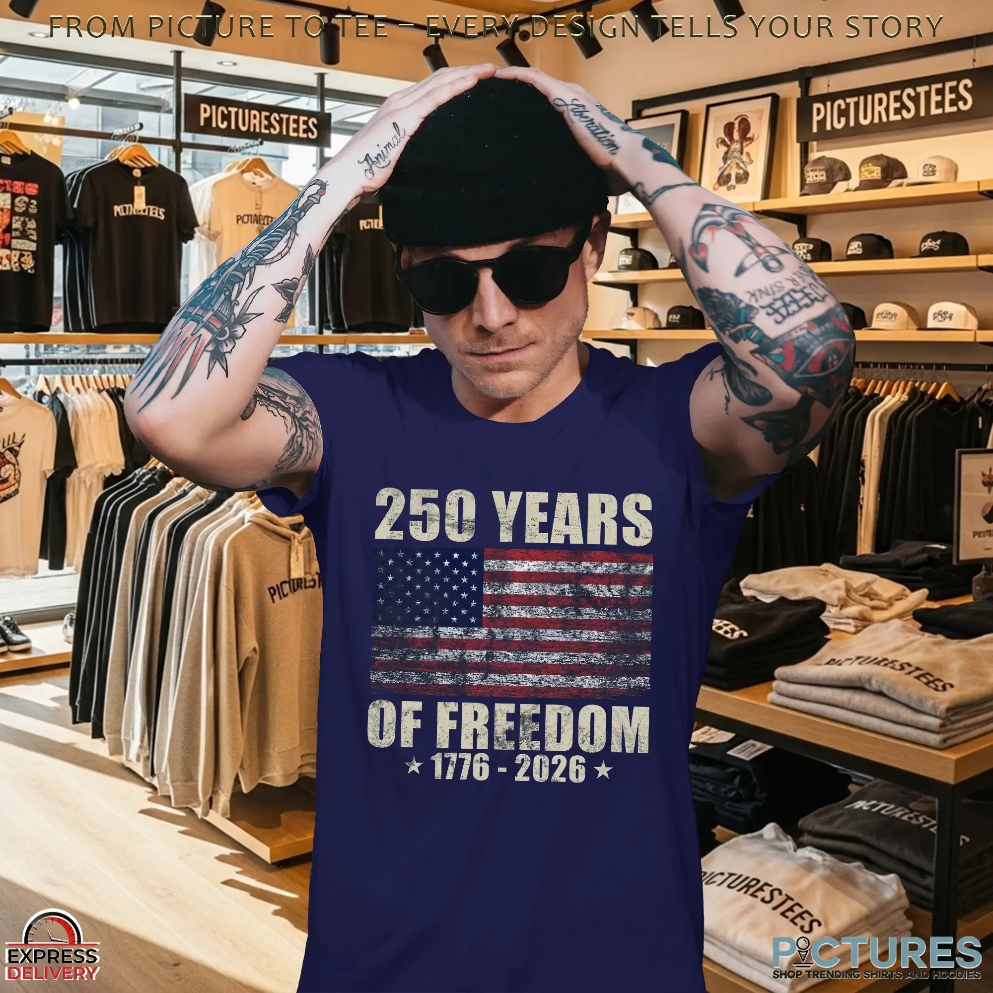 250 Years Of Freedom 1776-2026 Flag Vintage T Shirt