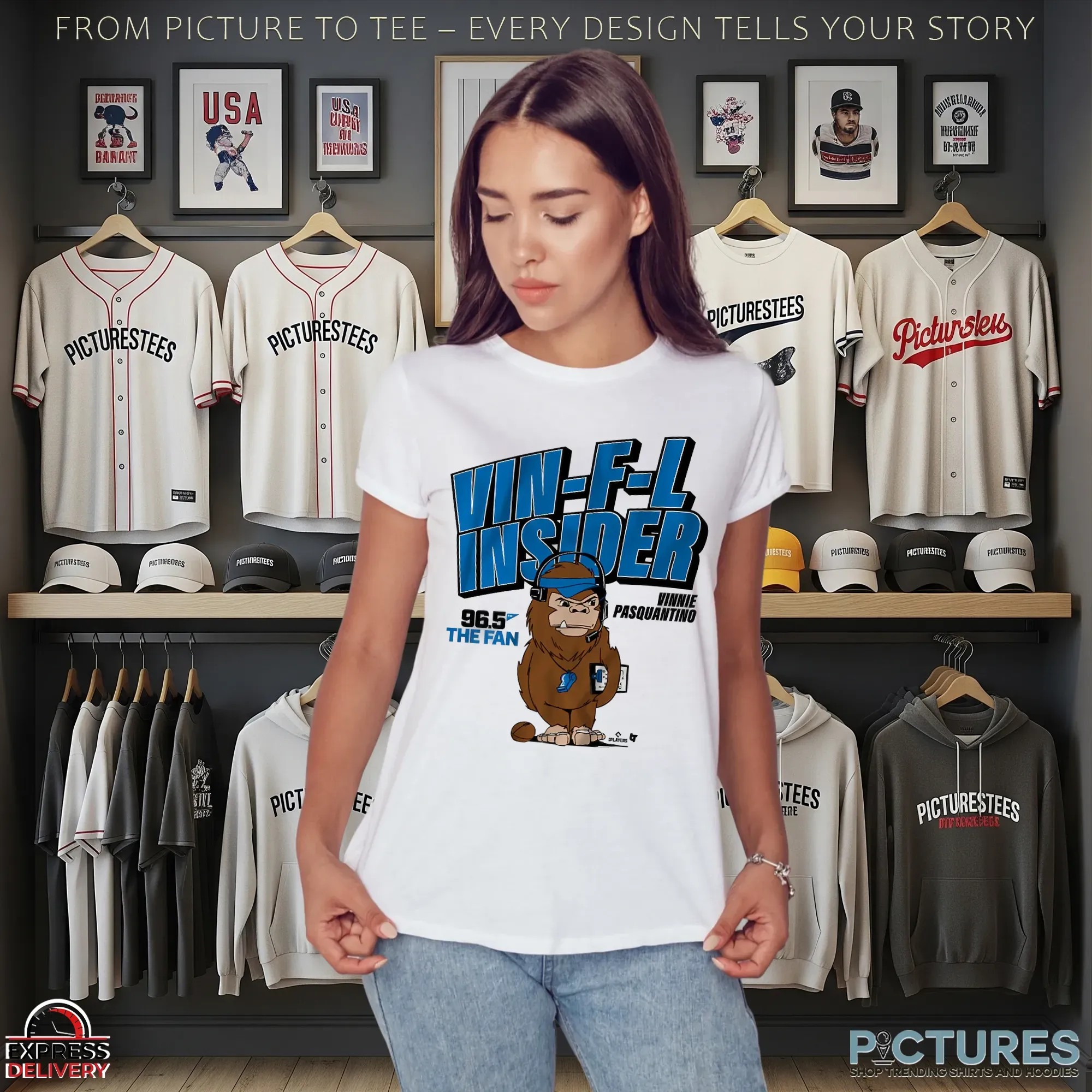 96.5 The Fan The Vin-F-L Insider Vinnie Pasquantino T Shirt