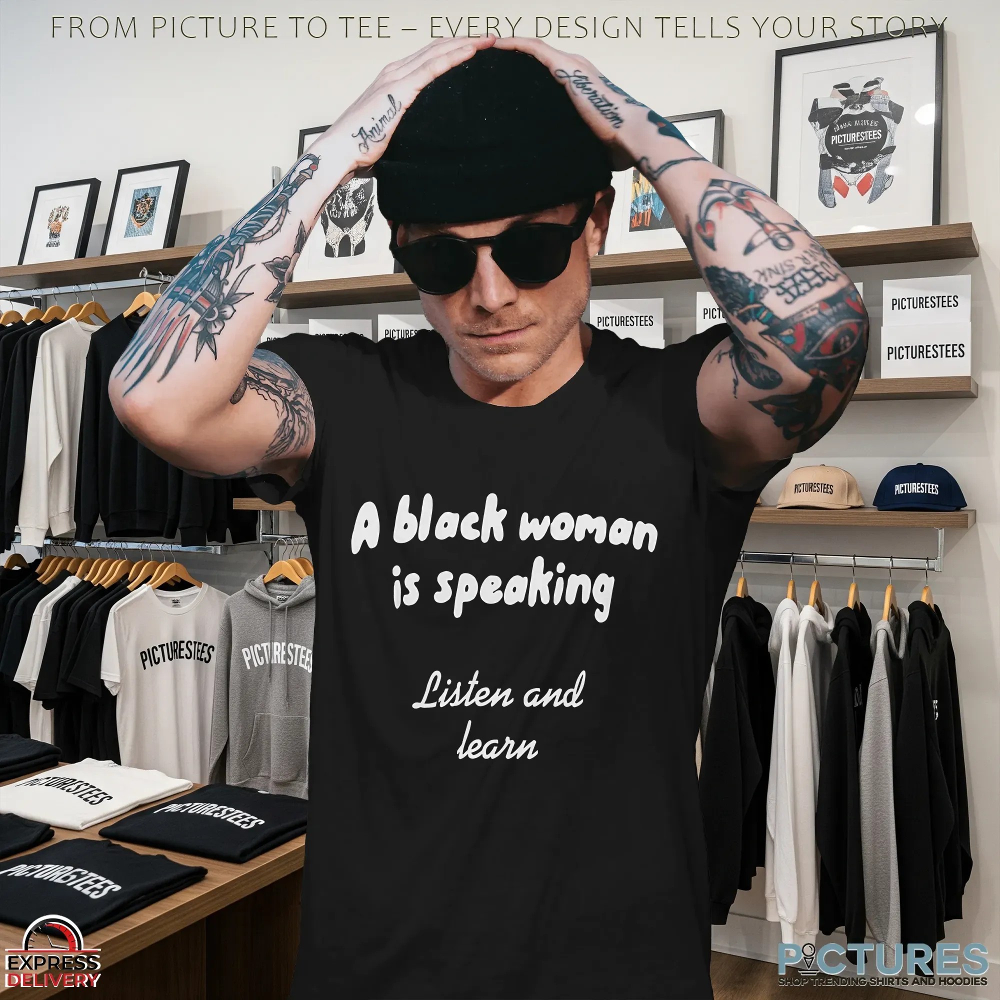 A Black Woman Is Speaking Listen And Learn T Shirt