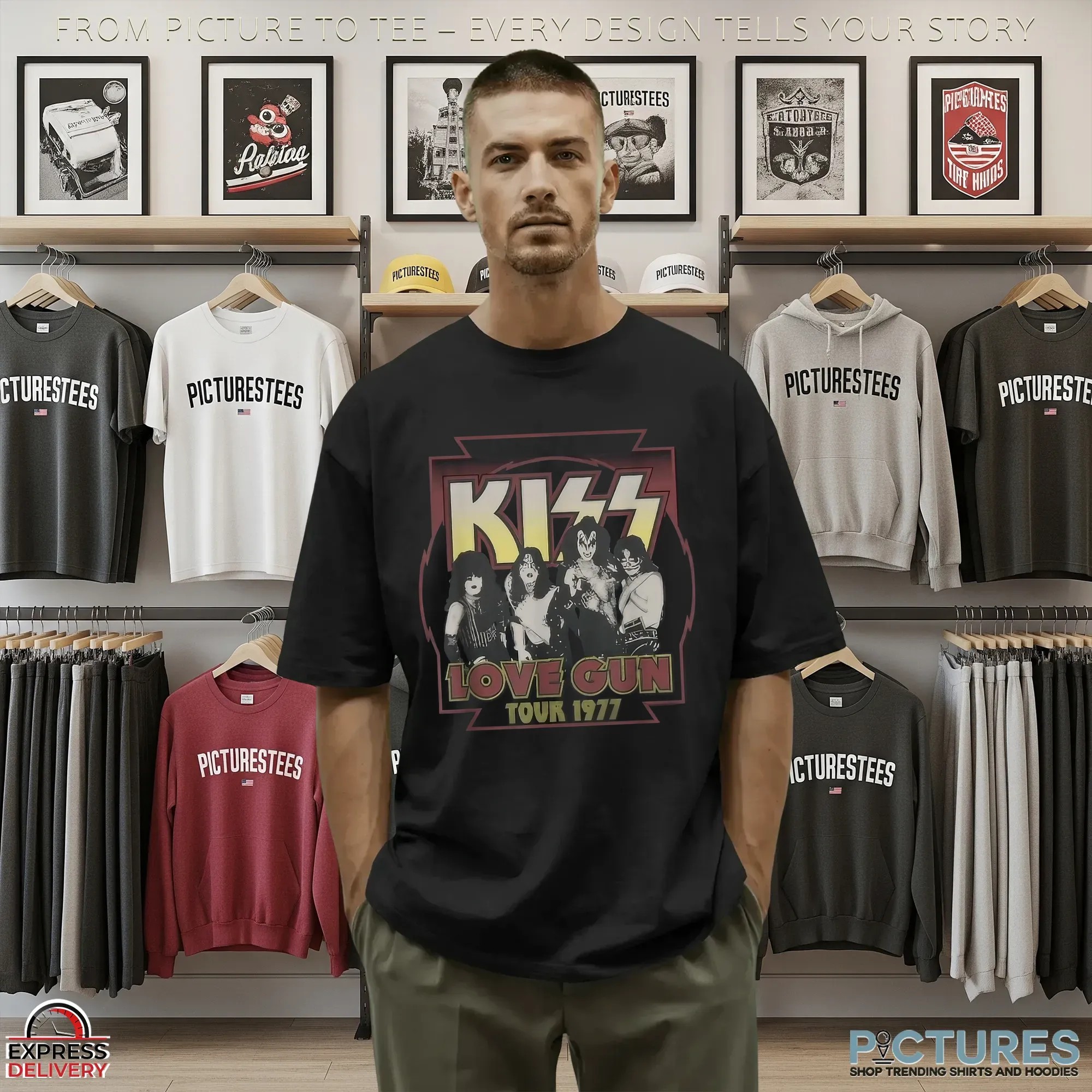 Ace Frehley Kiss Love Gun 1977 Tour Retro T Shirt