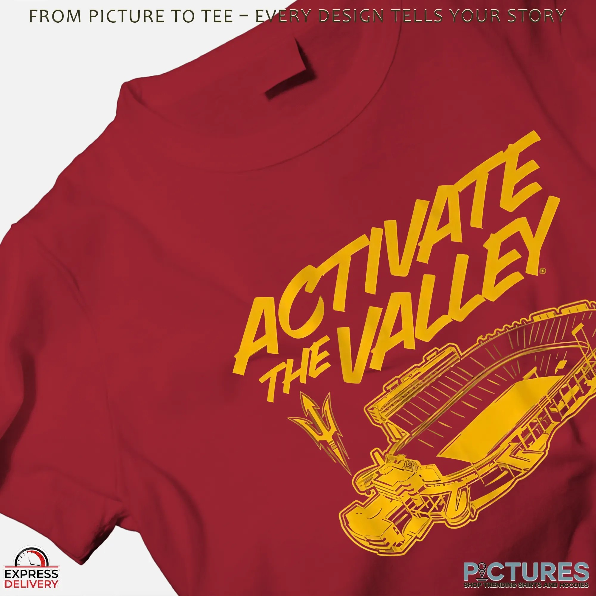 Activate The Valley Arizona State Sun Devils Football T Shirt Activate The Valley Arizona State Sun Devils Football T Shirt