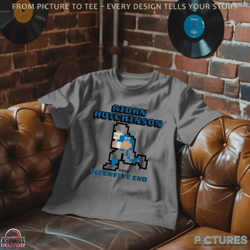 Aidan Hutchinson Defensive End Retro Baller Pixel Art T Shirt