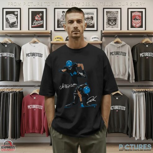 Amon-Ra St. Brown & Jahmyr Gibbs Superheroes Pose Signature T Shirt