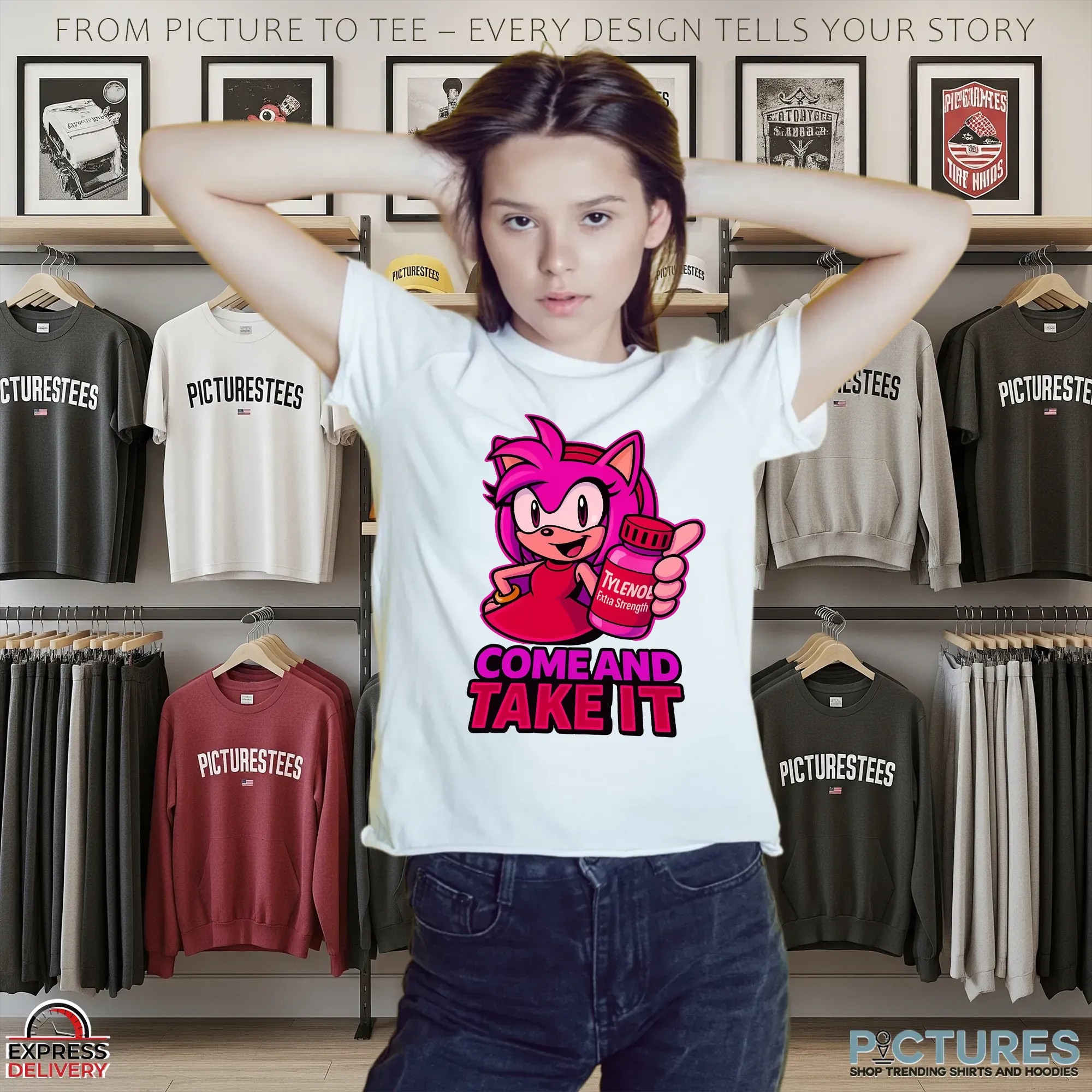 Amy Rose Tylenol Come and Take It Sonic Parody Meme T Shirt