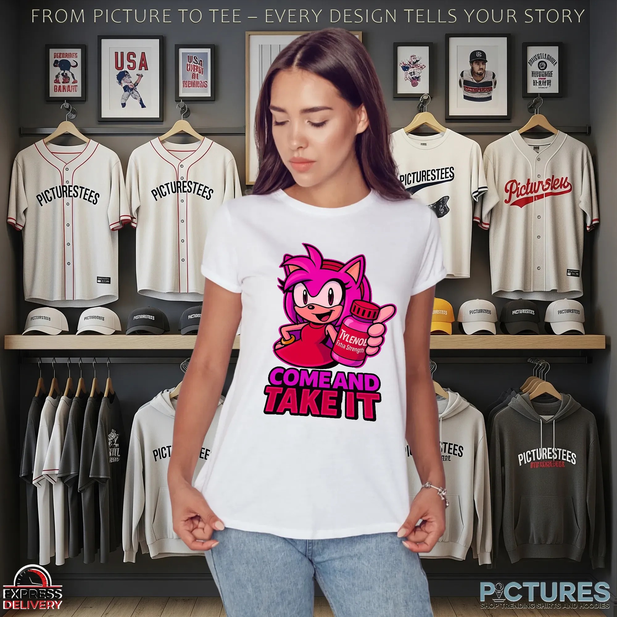 Amy Rose Tylenol Come and Take It Sonic Parody Meme T Shirt Amy Rose Tylenol Come and Take It Sonic Parody Meme T Shirt