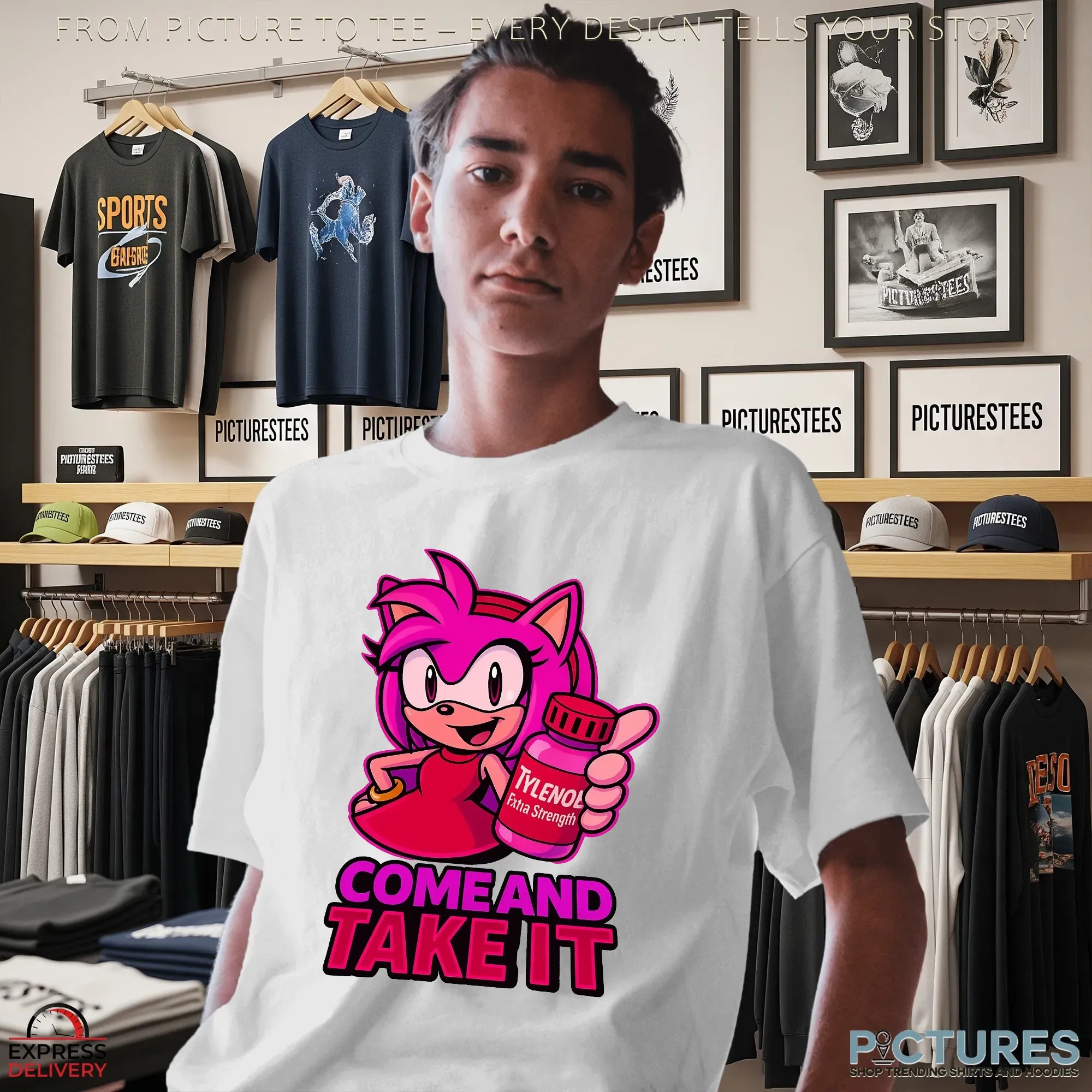 Amy Rose Tylenol Come and Take It Sonic Parody Meme T Shirt Amy Rose Tylenol Come and Take It Sonic Parody Meme T Shirt