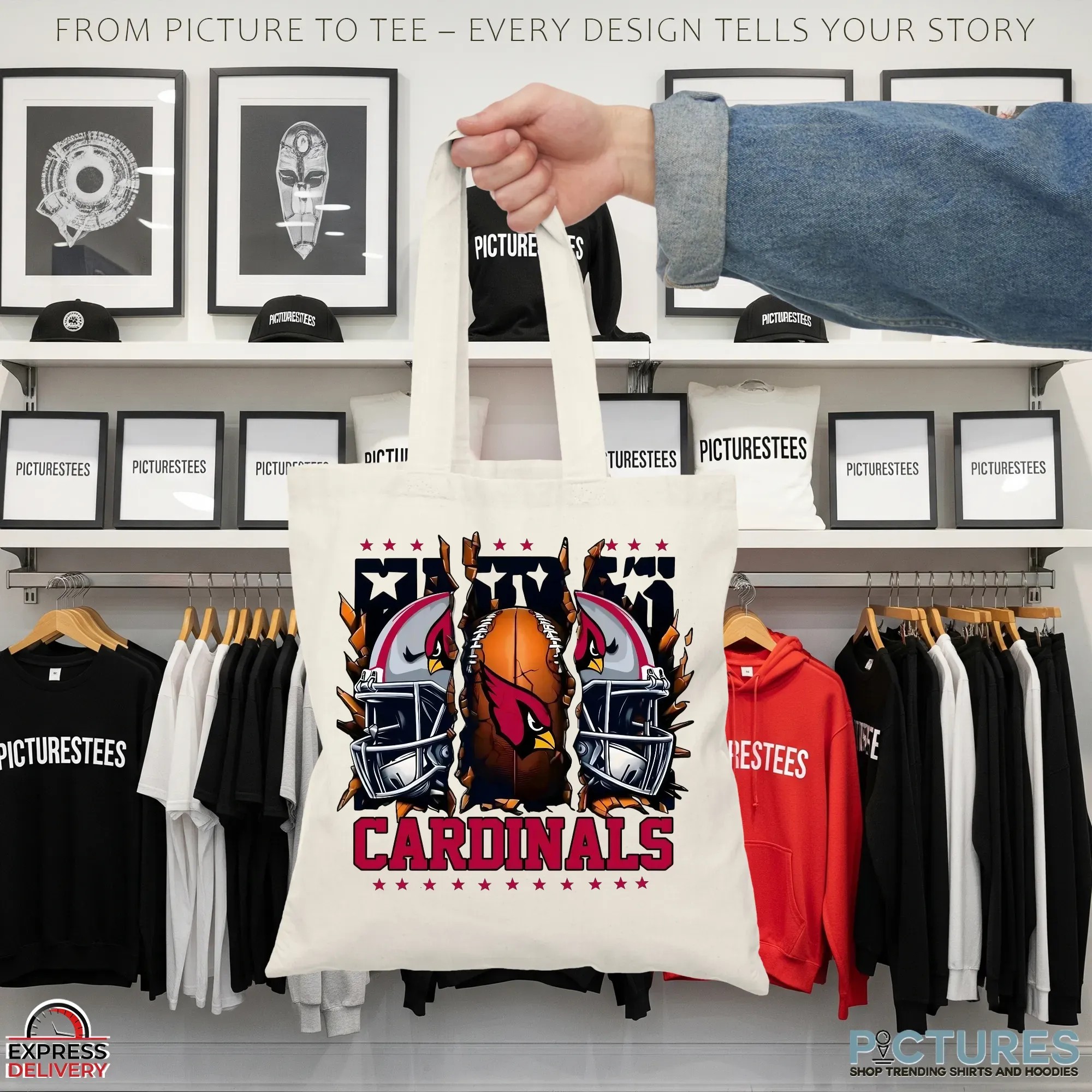 Arizona Cardinals Hardcore Football Helmet Graphic T Shirt
