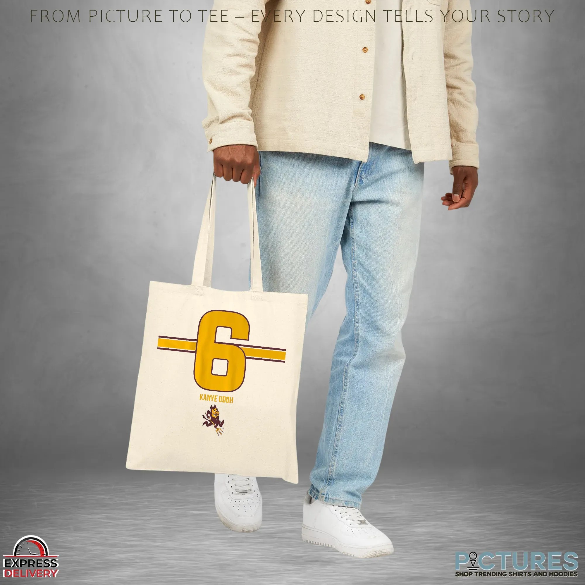 Asu Football Kanye Udoh 6 Stripe T Shirt Asu Football Kanye Udoh 6 Stripe T Shirt