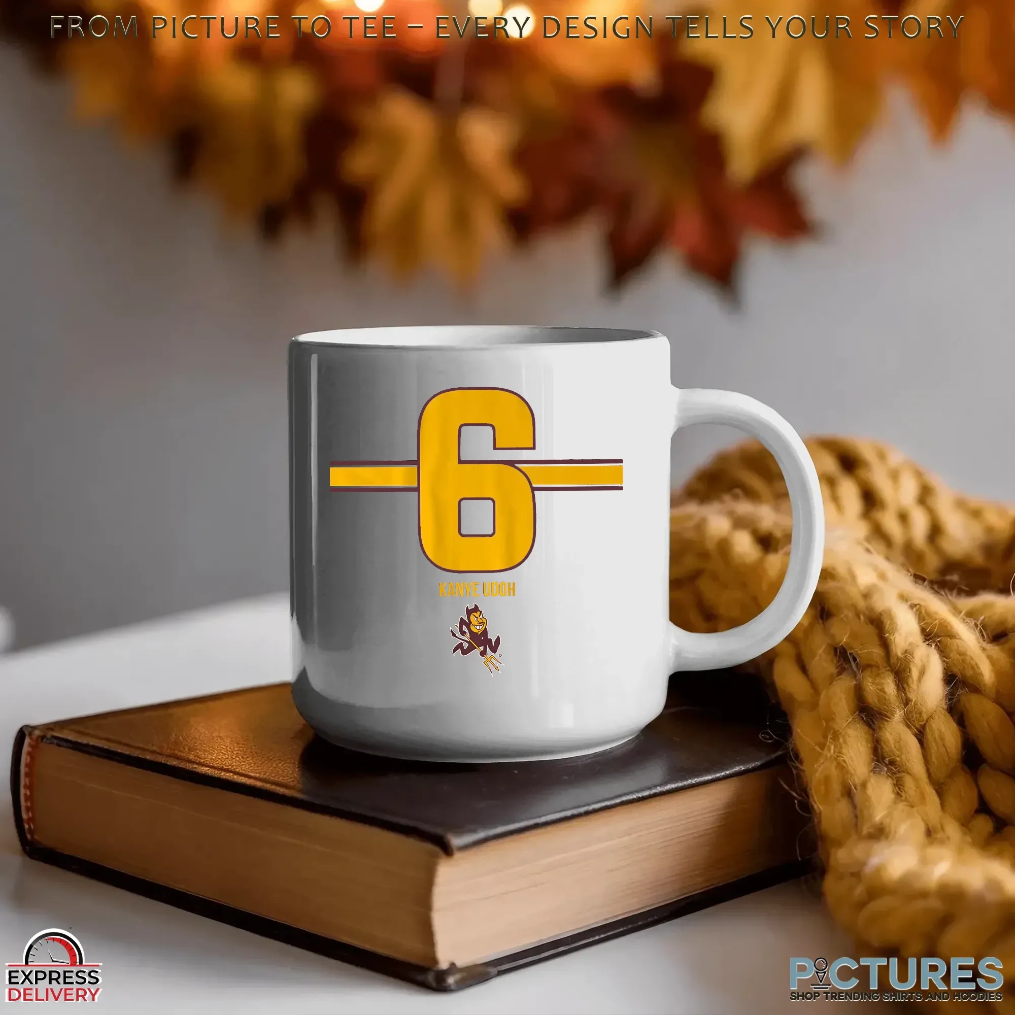 Asu Football Kanye Udoh 6 Stripe T Shirt Asu Football Kanye Udoh 6 Stripe T Shirt