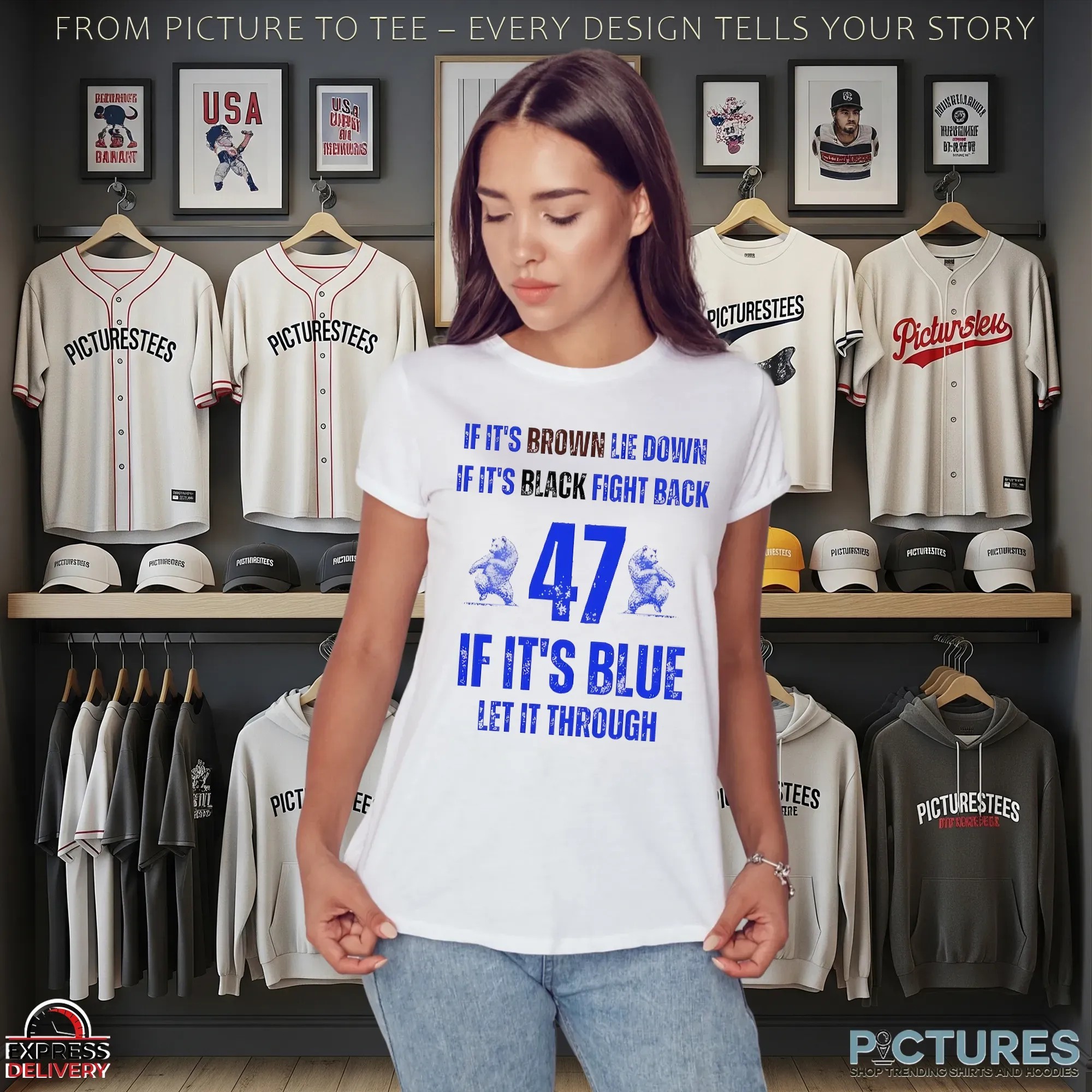 BYU Cougars Football If It’s Brown Lie Down If It’s Black Fight Back 47 If It’s Blue Let It Through T Shirt