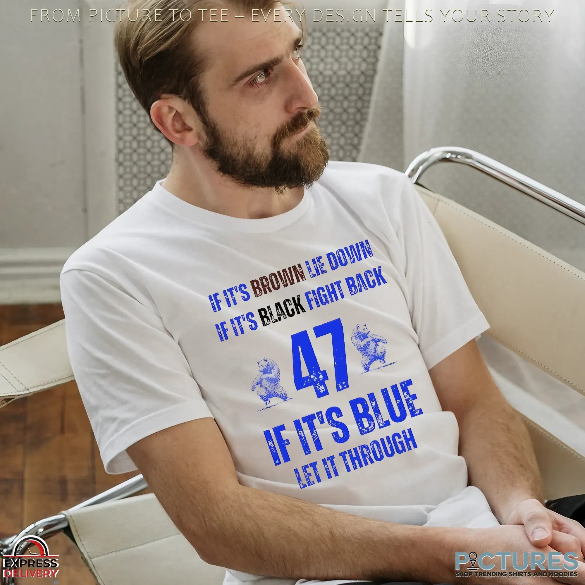 BYU Cougars Football If It’s Brown Lie Down If It’s Black Fight Back 47 If It’s Blue Let It Through T Shirt