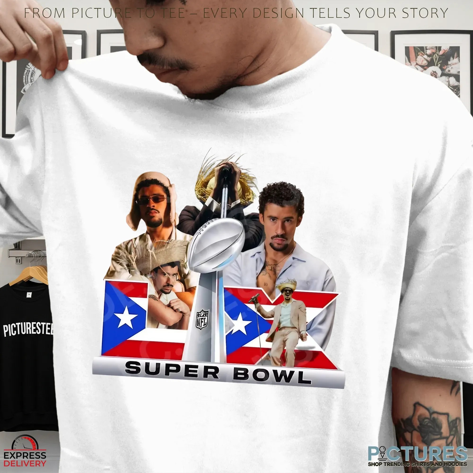 Bad Bunny Super Bowl Halftime Show 2026 Puerto Flag Bootleg T Shirt