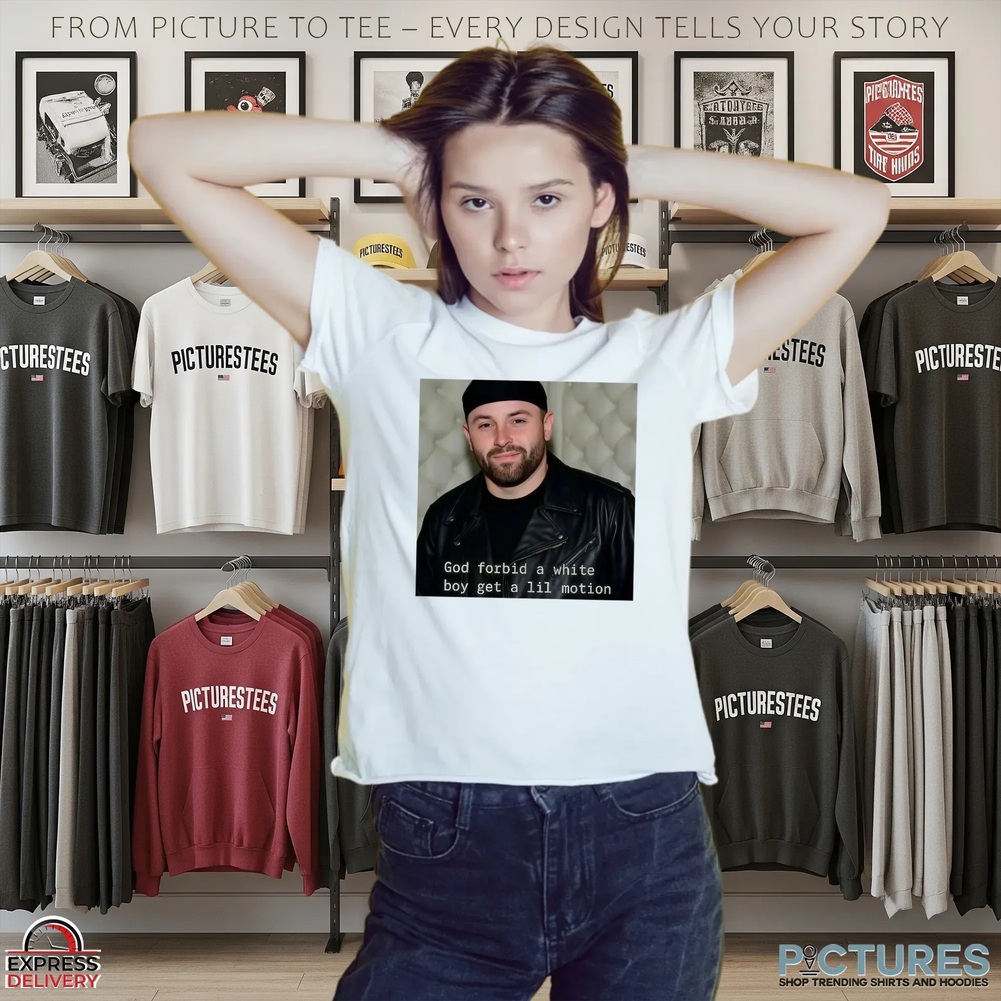 Baker Buccaneers God Forbid A White Boy Get A Lil Motion Photo T Shirt