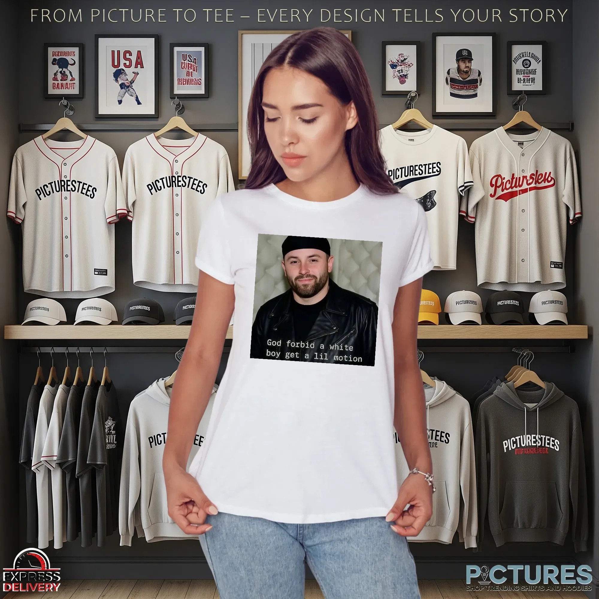 Baker Buccaneers God Forbid A White Boy Get A Lil Motion Photo T Shirt Baker Buccaneers God Forbid A White Boy Get A Lil Motion Photo T Shirt