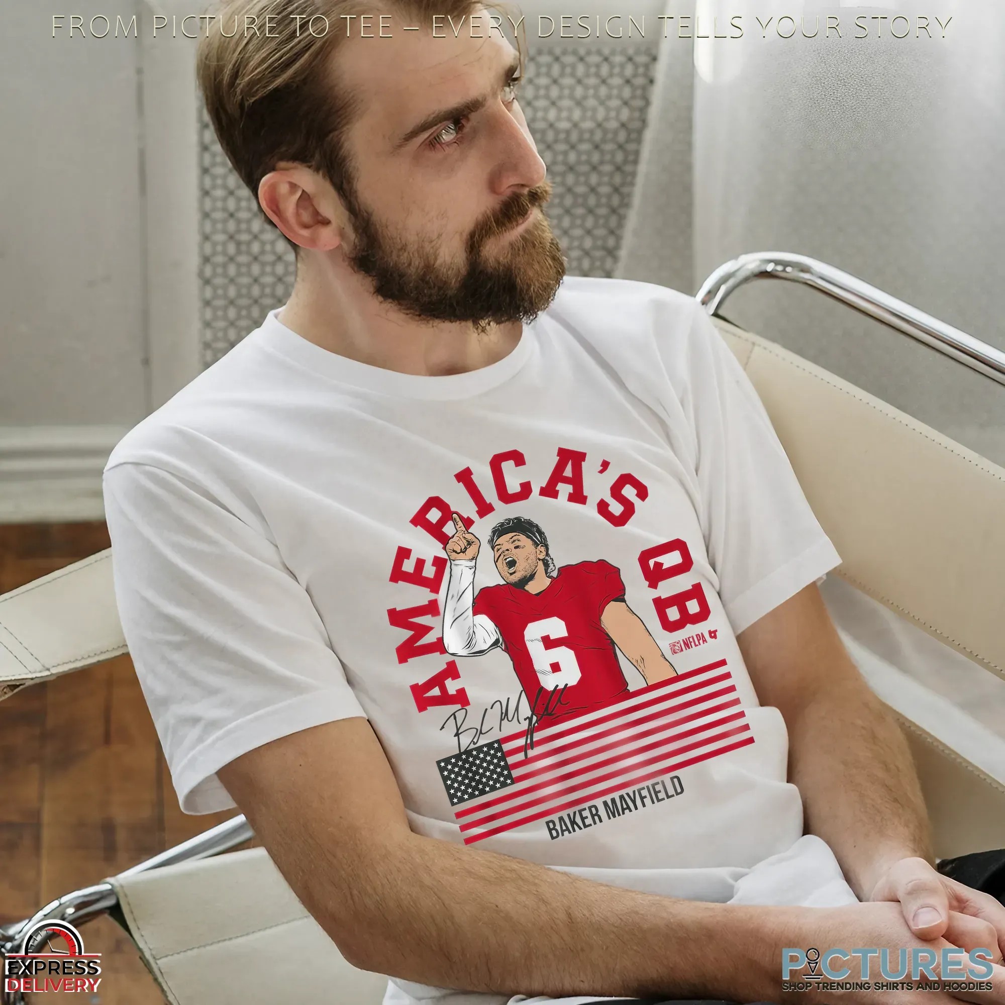 Baker Mayfield America's QB Signature T Shirt Baker Mayfield America's QB Signature T Shirt