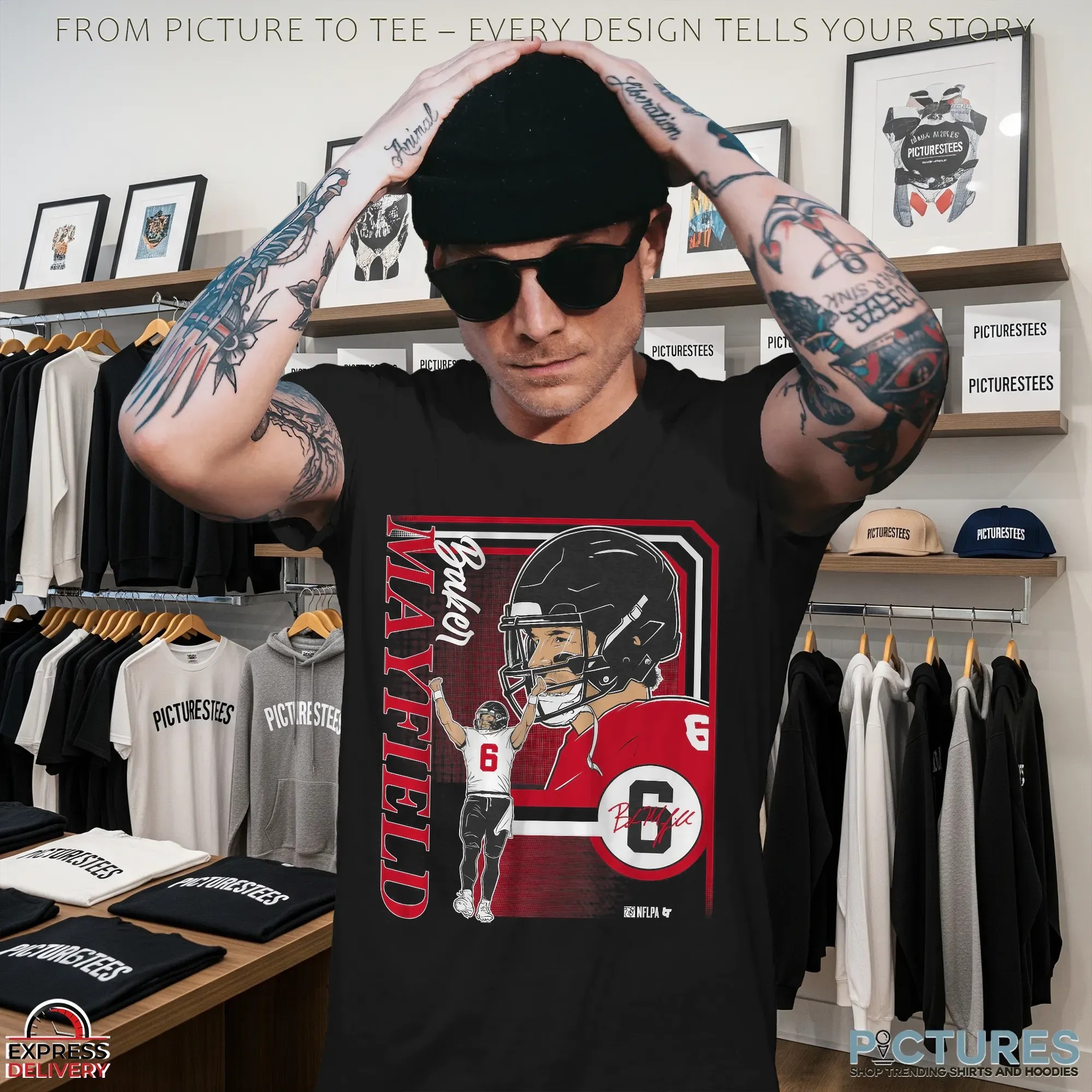 Baker Mayfield Collage Frame Vintage T Shirt