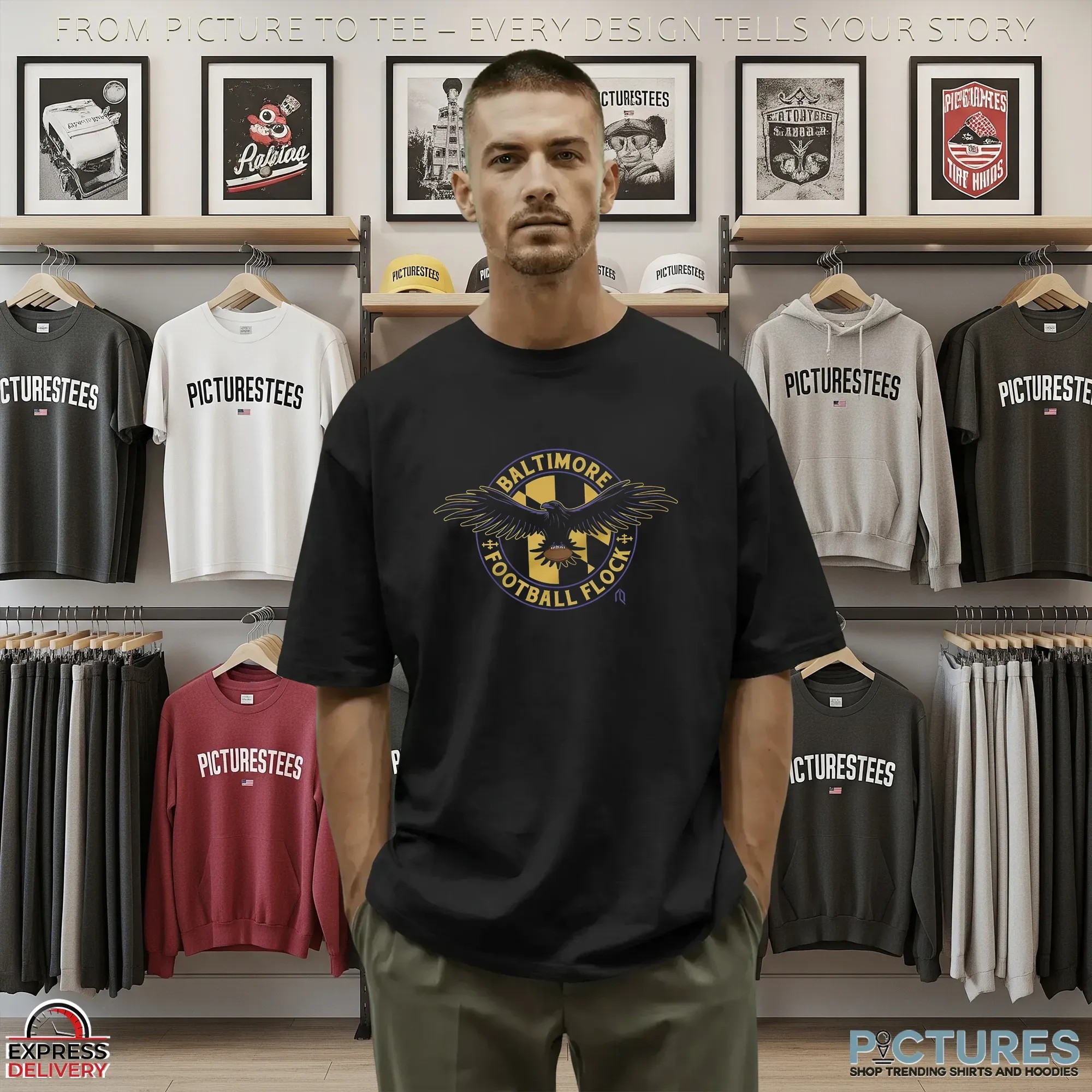 Baltimore Football Flock T Shirt