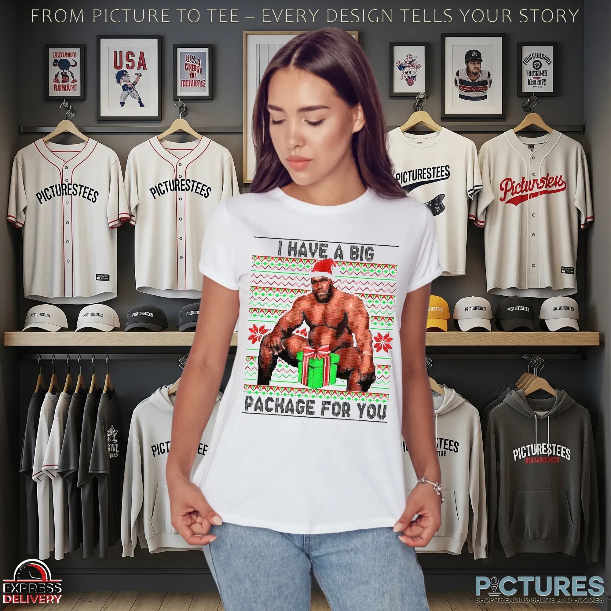 Barry Wood I Have A Big Package For You Ugly Christmas Xmas Meme T Shirt