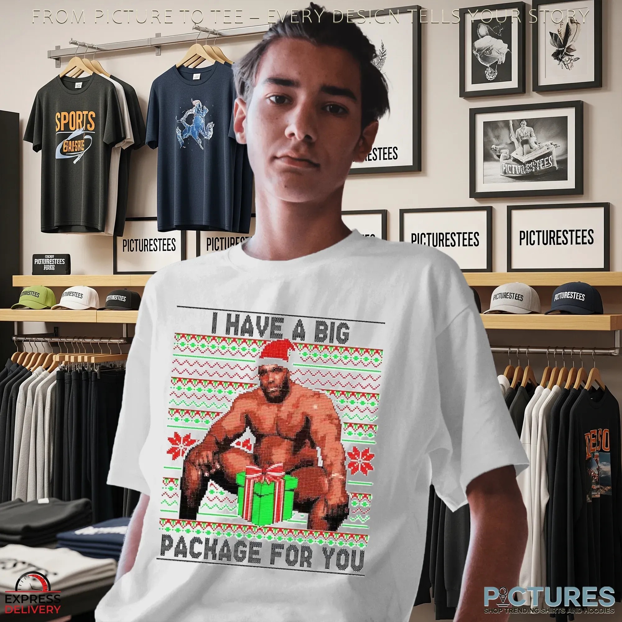 Barry Wood I Have A Big Package For You Ugly Christmas Xmas Meme T Shirt