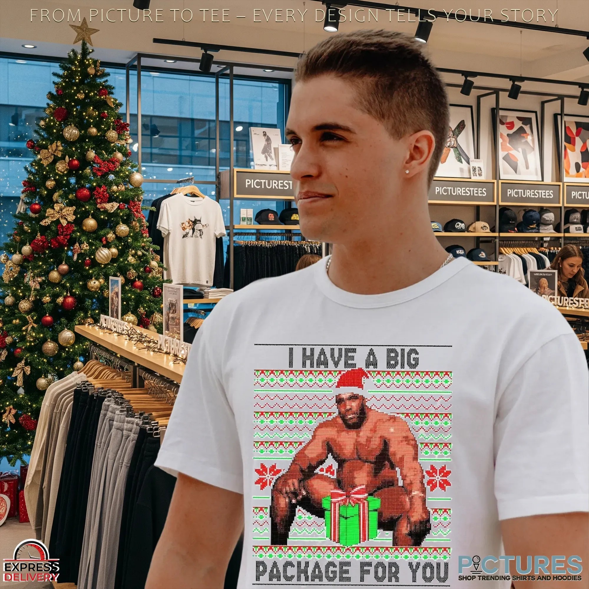 Barry Wood I Have A Big Package For You Ugly Christmas Xmas Meme T Shirt