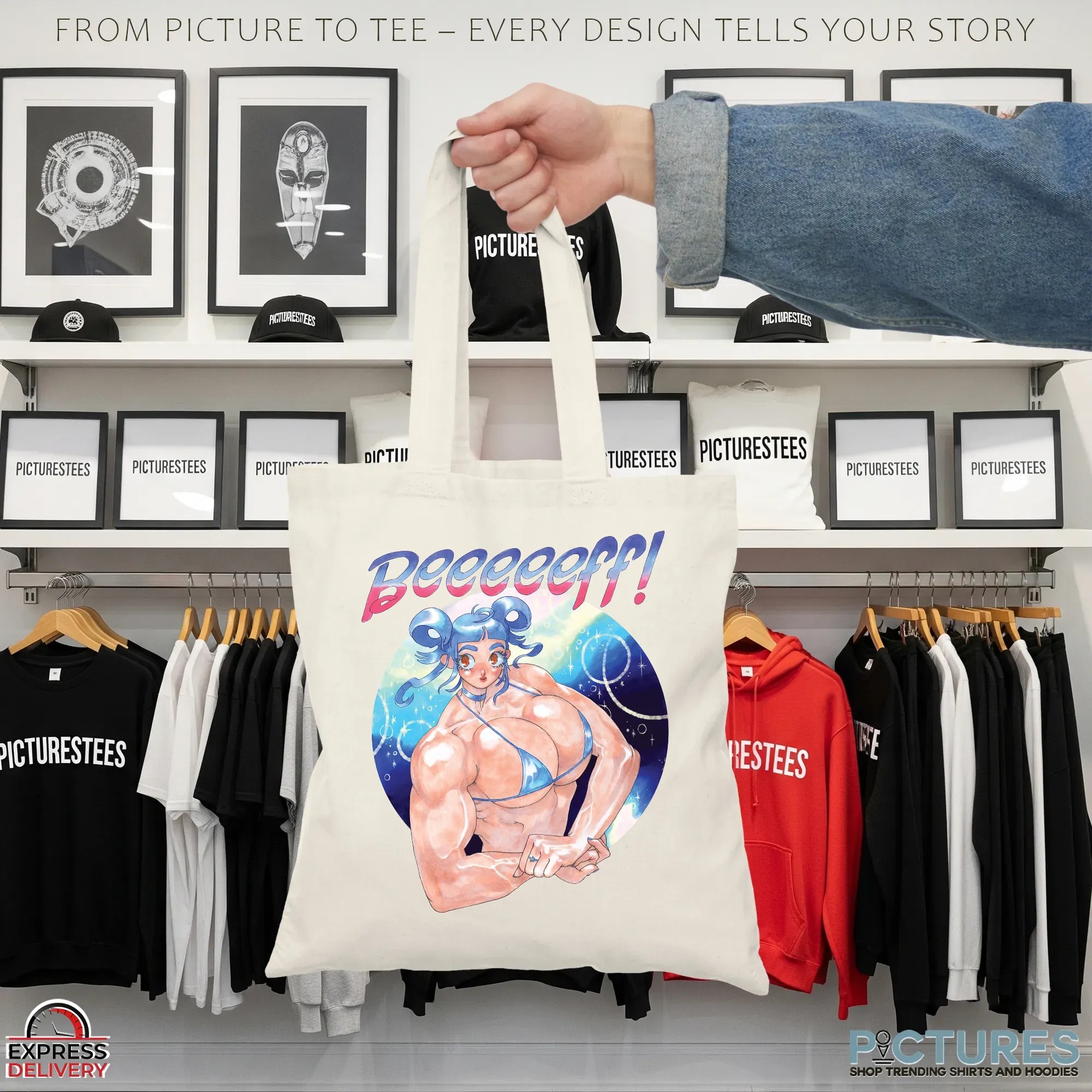 Beeeeeff Anime Cool Girl Muscle Pose T Shirt Beeeeeff Anime Cool Girl Muscle Pose T Shirt