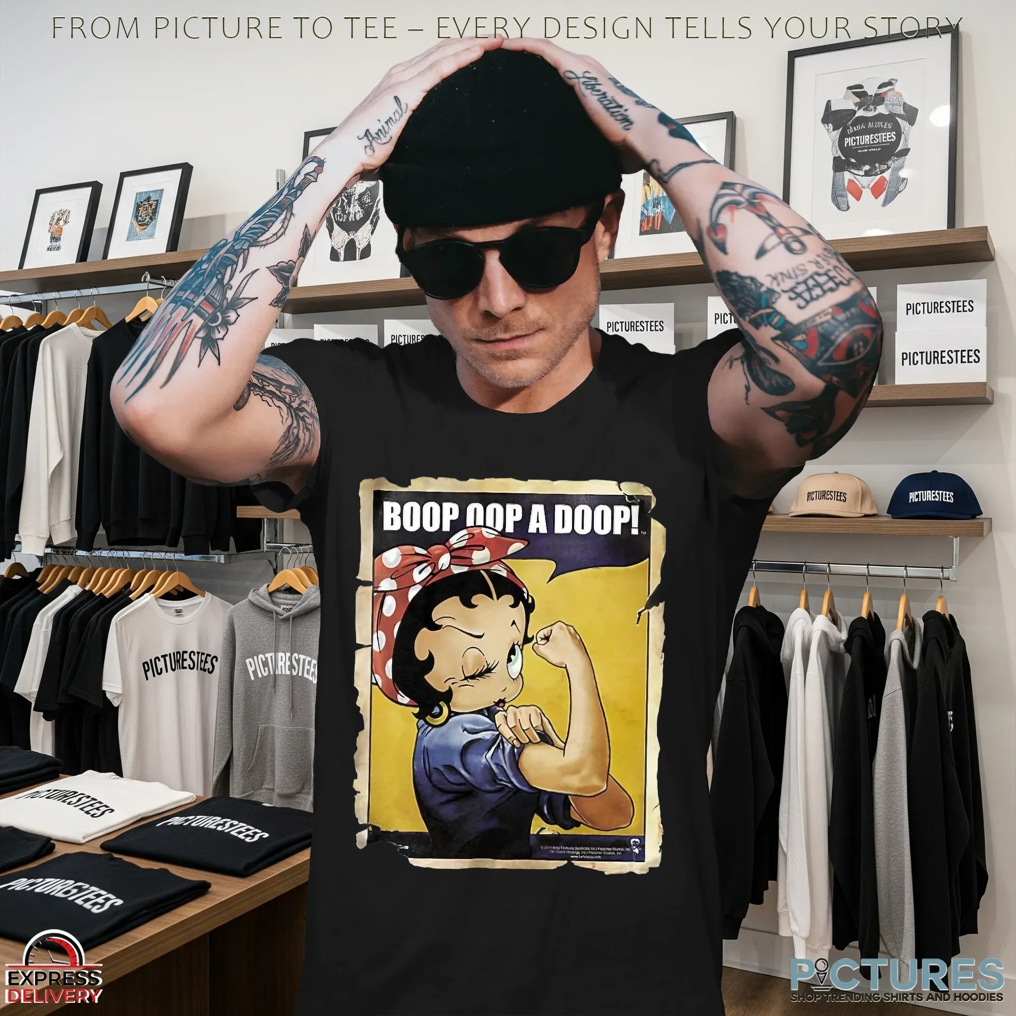 Betty Boop Rosie the Riveter Boop Oop a Doop Parody Meme T Shirt Betty Boop Rosie the Riveter Boop Oop a Doop Parody Meme T Shirt