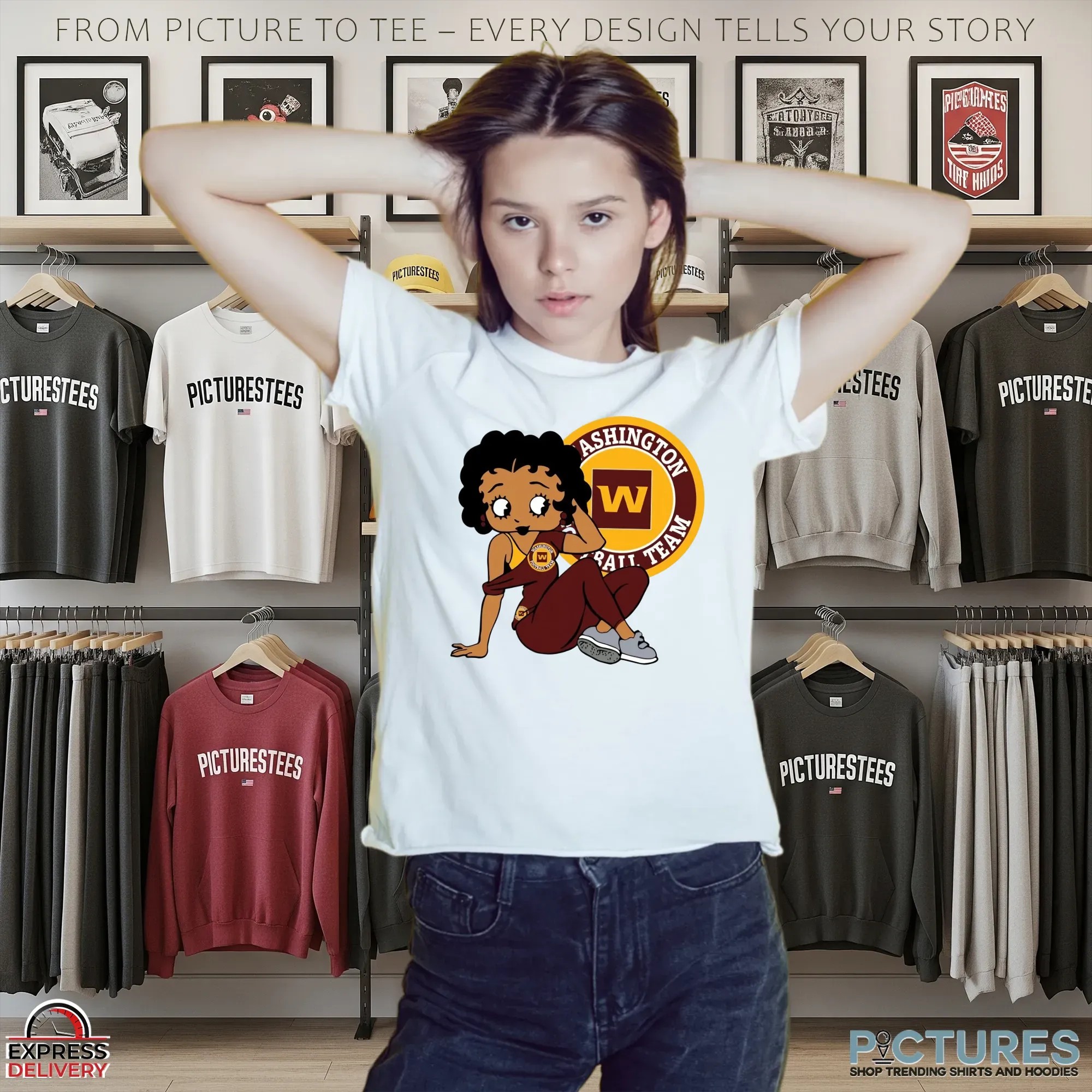Betty Boop Washington Football T Shirt