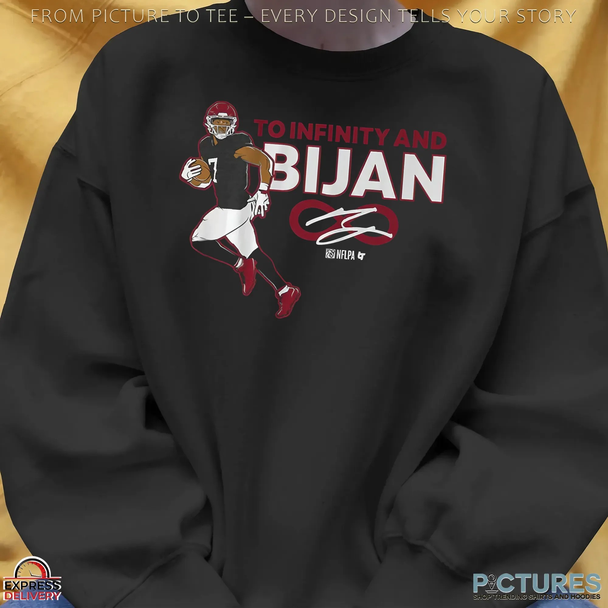Bijan Robinson Atlanta Falcons To Infinity and Bijan Signature T Shirt