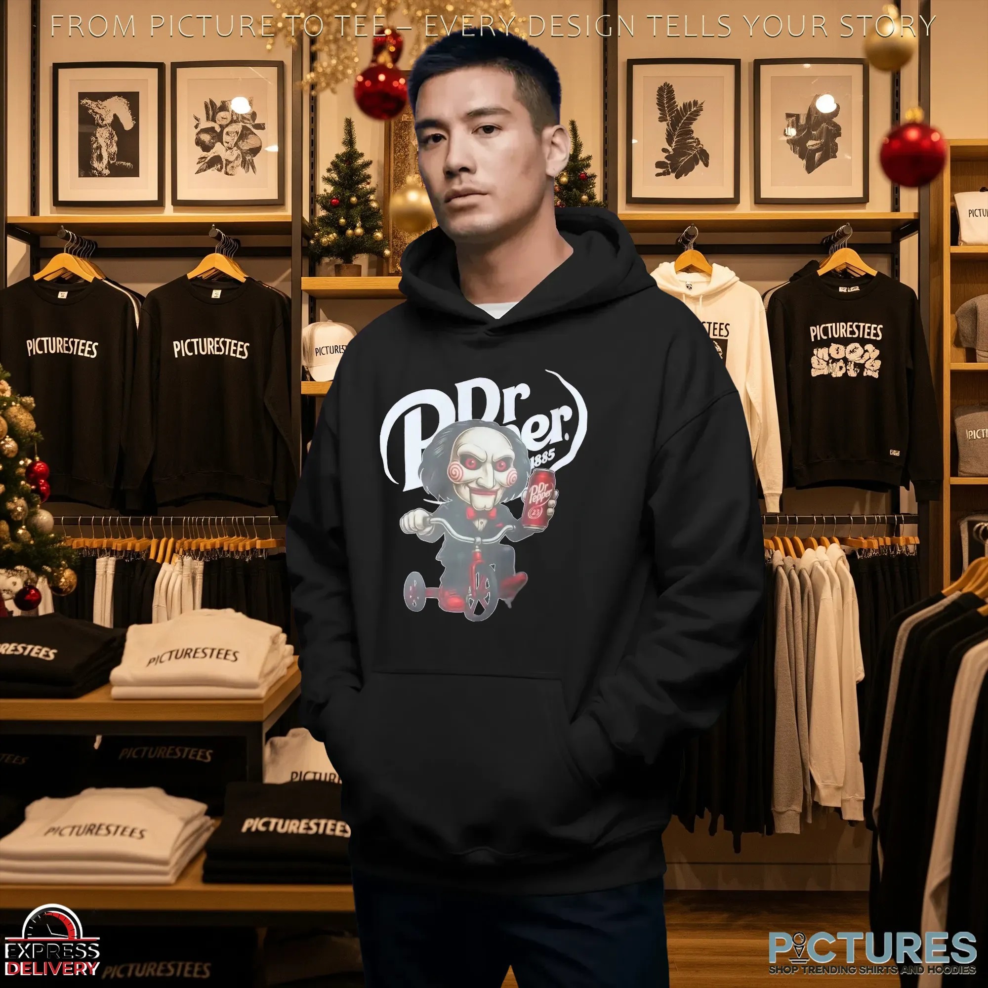 Billy The Puppet Riding Tricycle Dr Pepper X Saw Halloween T Shirt