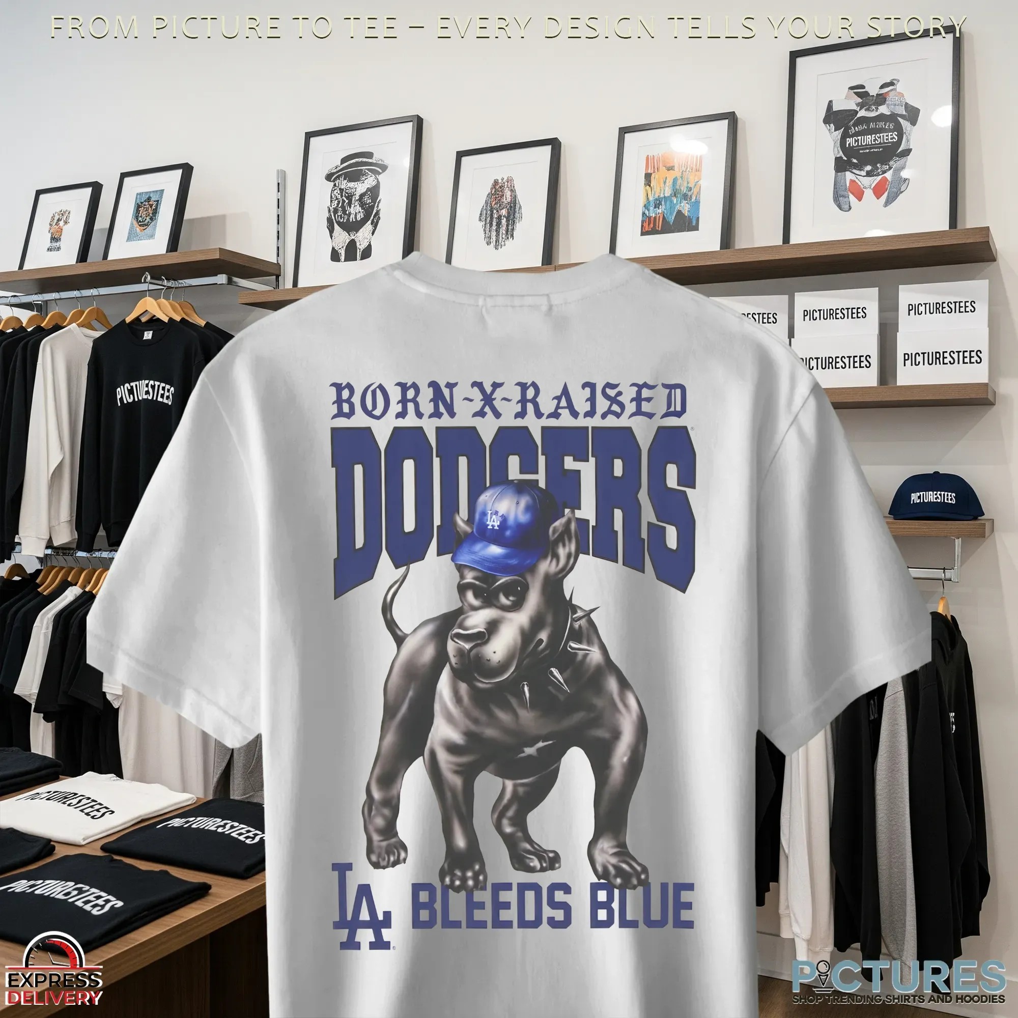 Born X Raised Los Angeles Dodgers Dog Mashup T Shirt