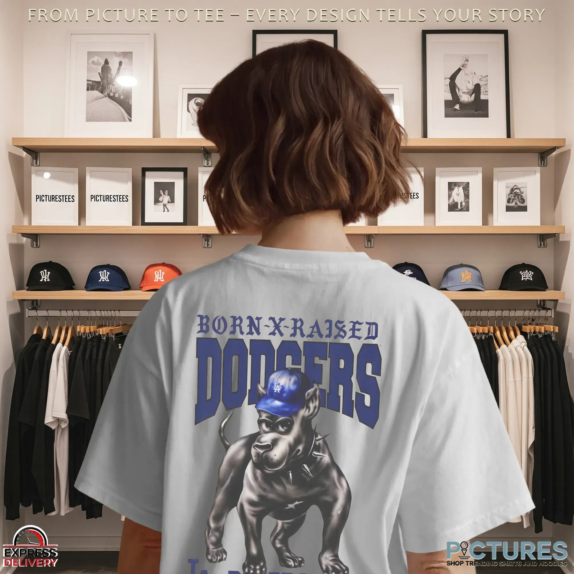 Born X Raised Los Angeles Dodgers Dog Mashup T Shirt