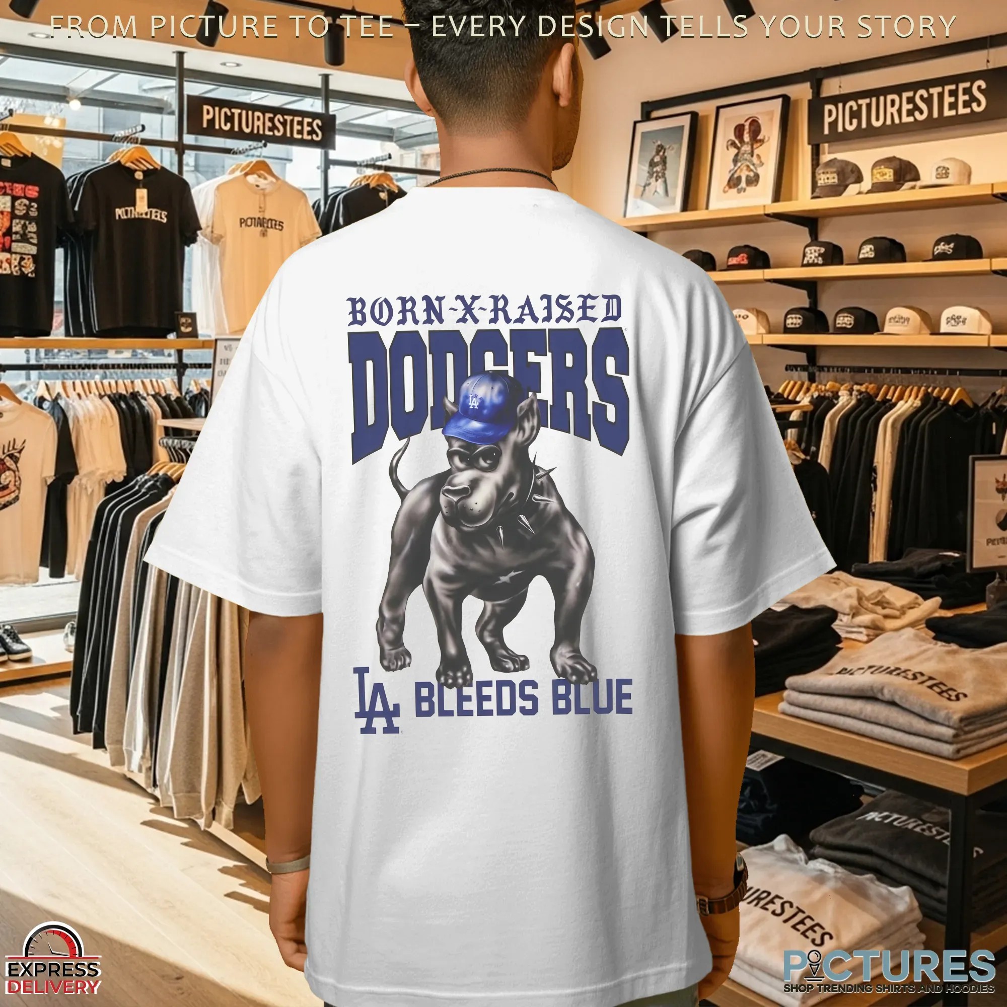 Born X Raised Los Angeles Dodgers Dog Mashup T Shirt