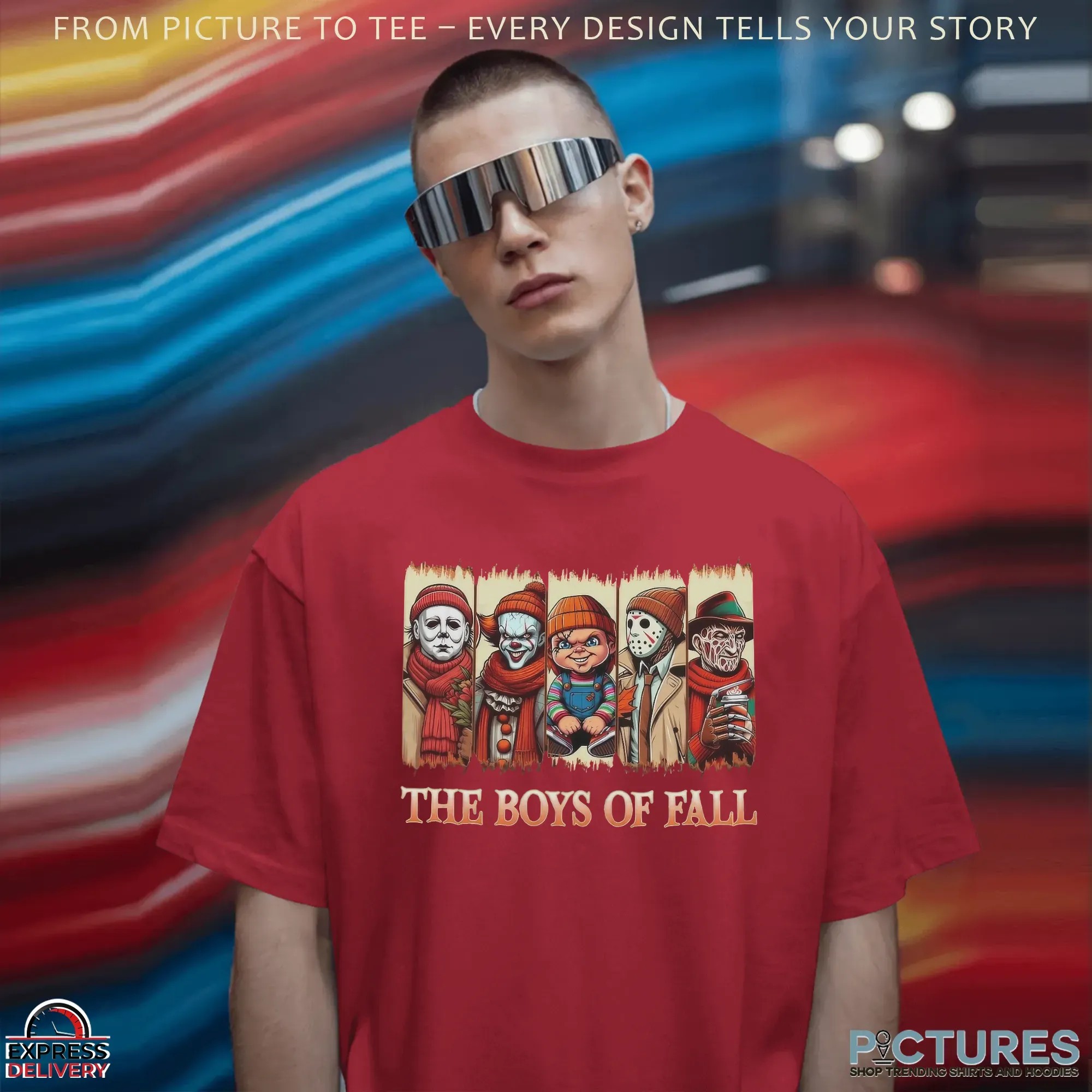 Boys Of Fall Horror Villains Characters Halloween T Shirt