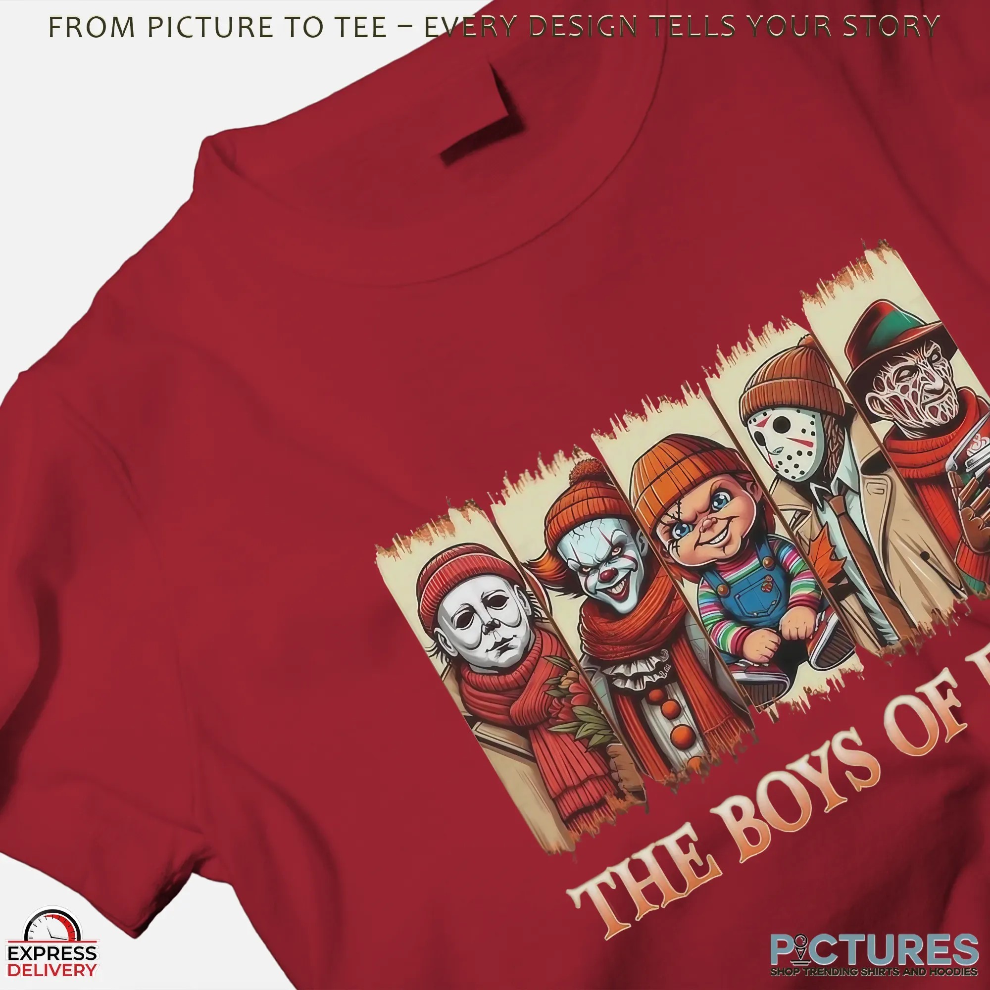 Boys Of Fall Horror Villains Characters Halloween T Shirt